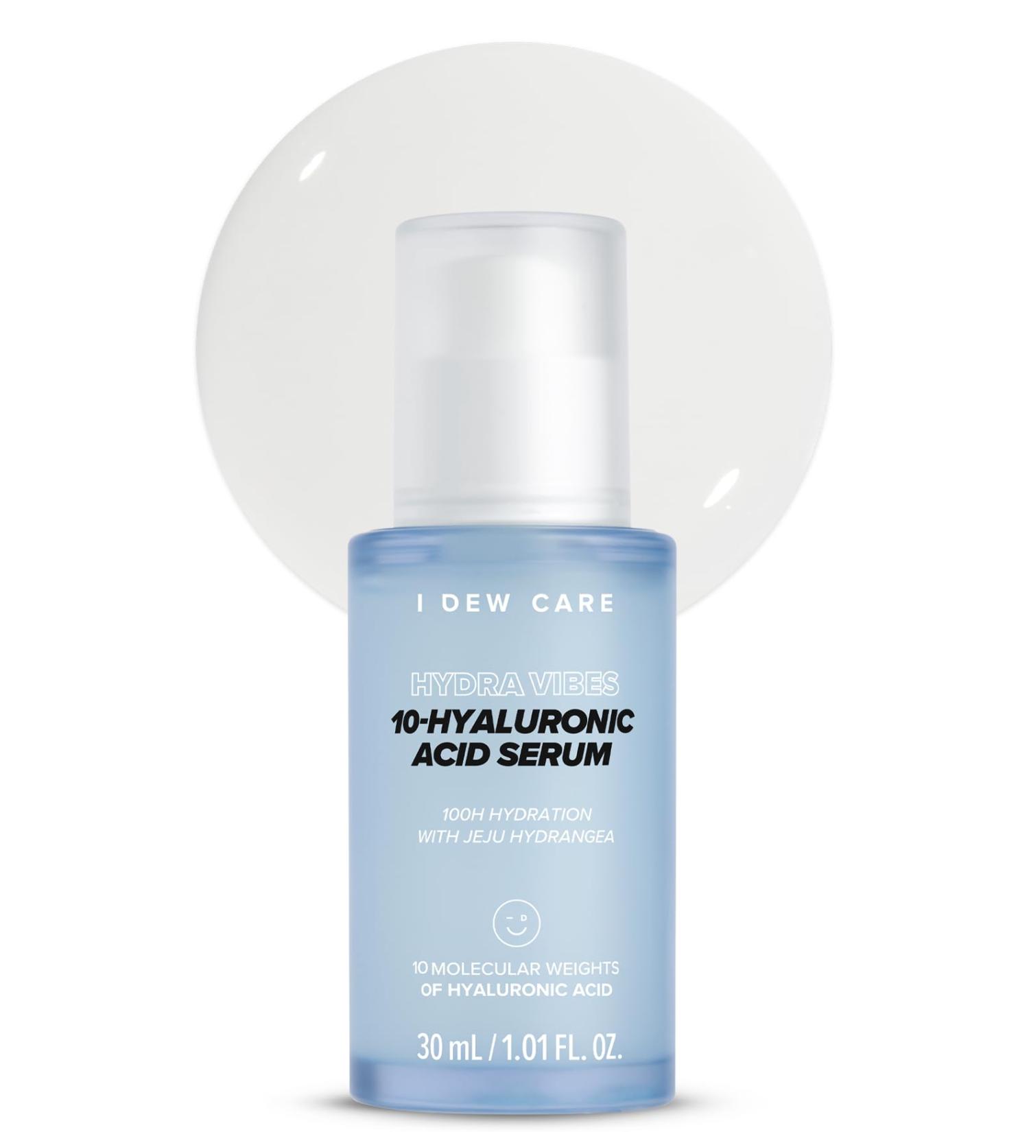 I DEW CARE Hydra Vibes 10-Hyaluronic Acid Serum | Moisturizing Korean Vegan Skin Care | Jeju Hydrangea | Glass Skin Glow | 30ml - Buy Online on SooperMarket.com
