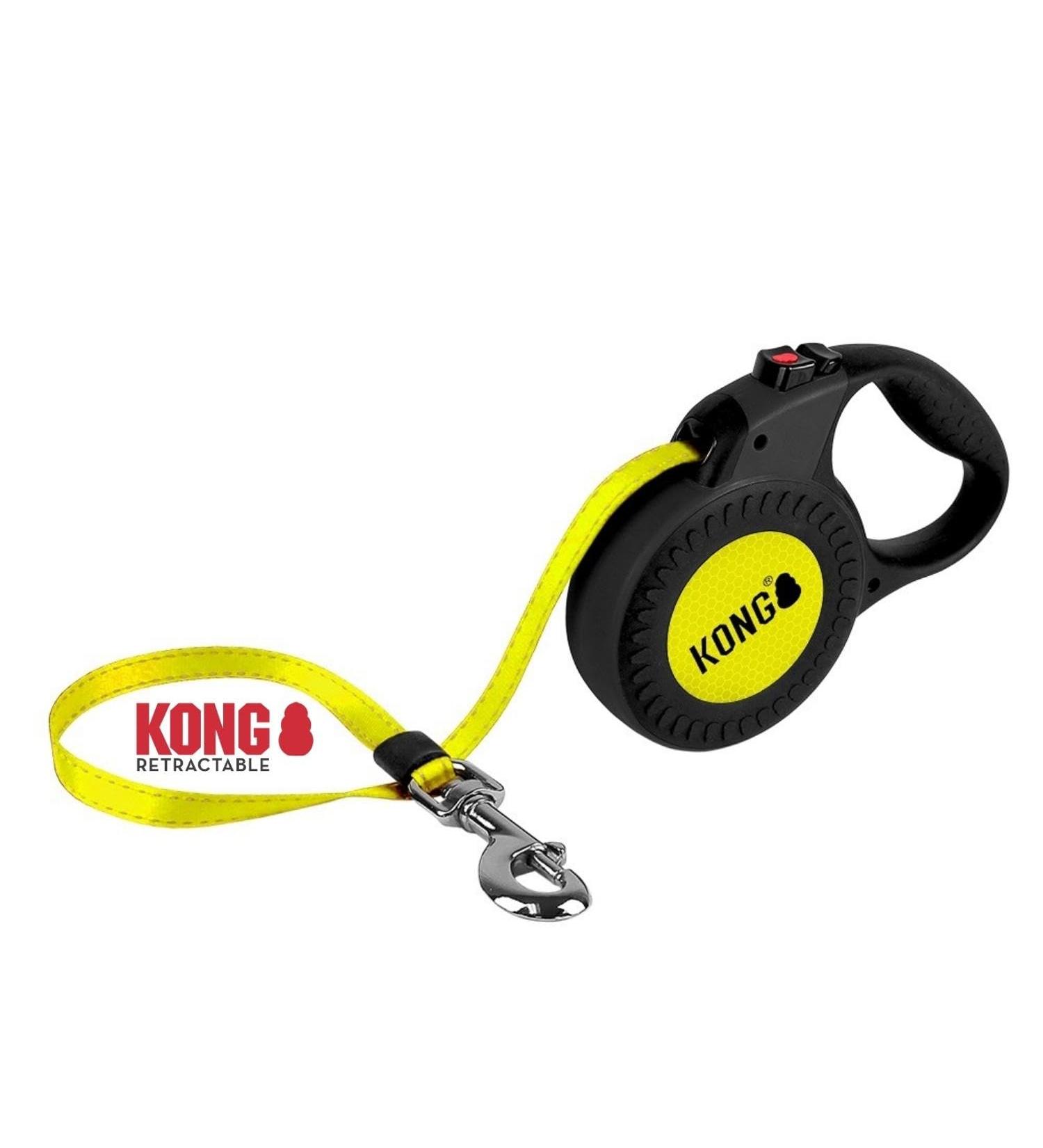 Buy Cong Roll-Out Dog Leash 5m for Large Dogs up to 50kg | High-Quality with Break & Lock System | Soft Handle & Reflective Belt - Yellow-Black - Buy Online on SooperMarket.com