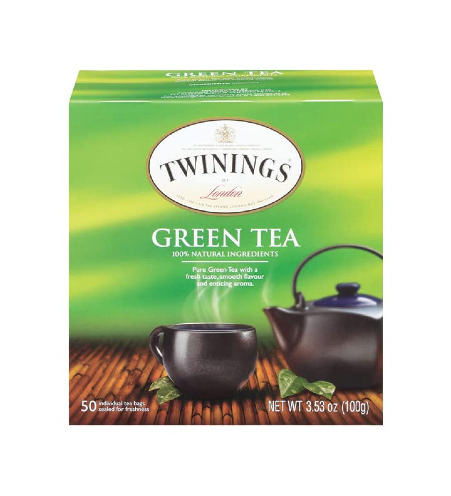 Twinings All Natural Green Tea Bags - 50 Count - Certified Kosher - Premium Quality - Buy Online on SooperMarket.com