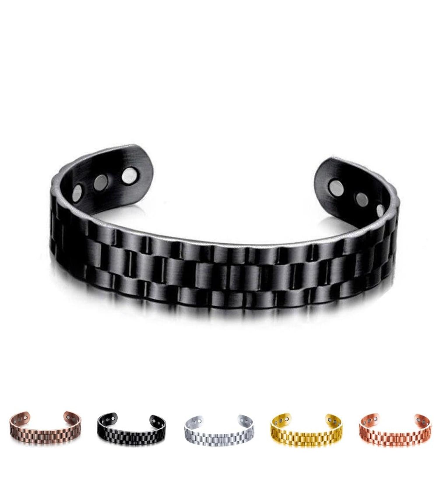Biancat Prostapower Magnetic Copper Band Copper Bracelet for Men Magnetic Bracelets for Men Copper Ion Wristband(Black) - Buy Online on SooperMarket.com