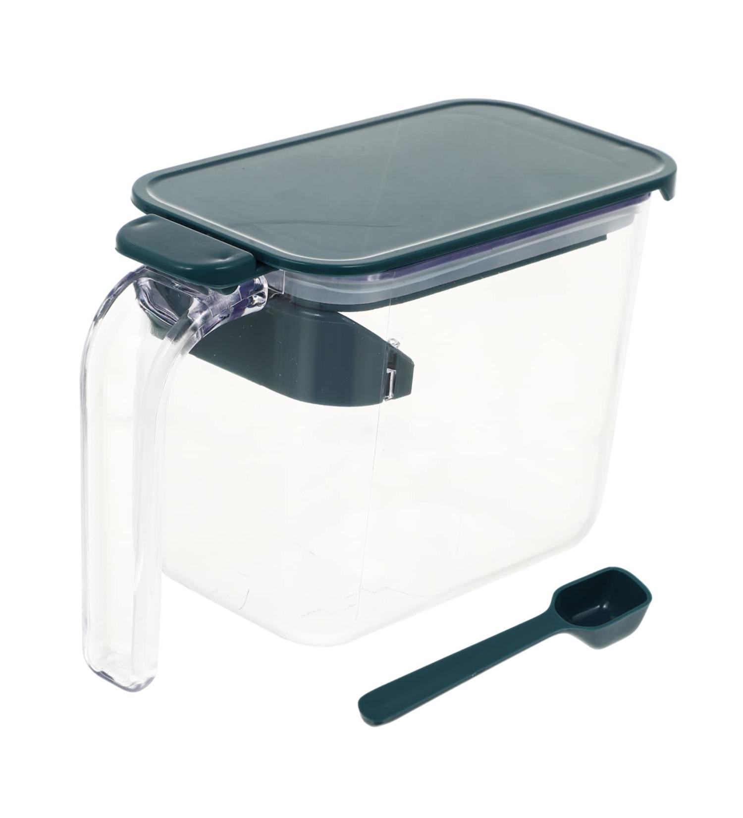 GRIRIW Box Seasoning Box Spice Containers Glass Condiment Bottles Salt Storage Organizer Jar With Cover 15X6.5X9.5CM Random Color - Buy Online on SooperMarket.com