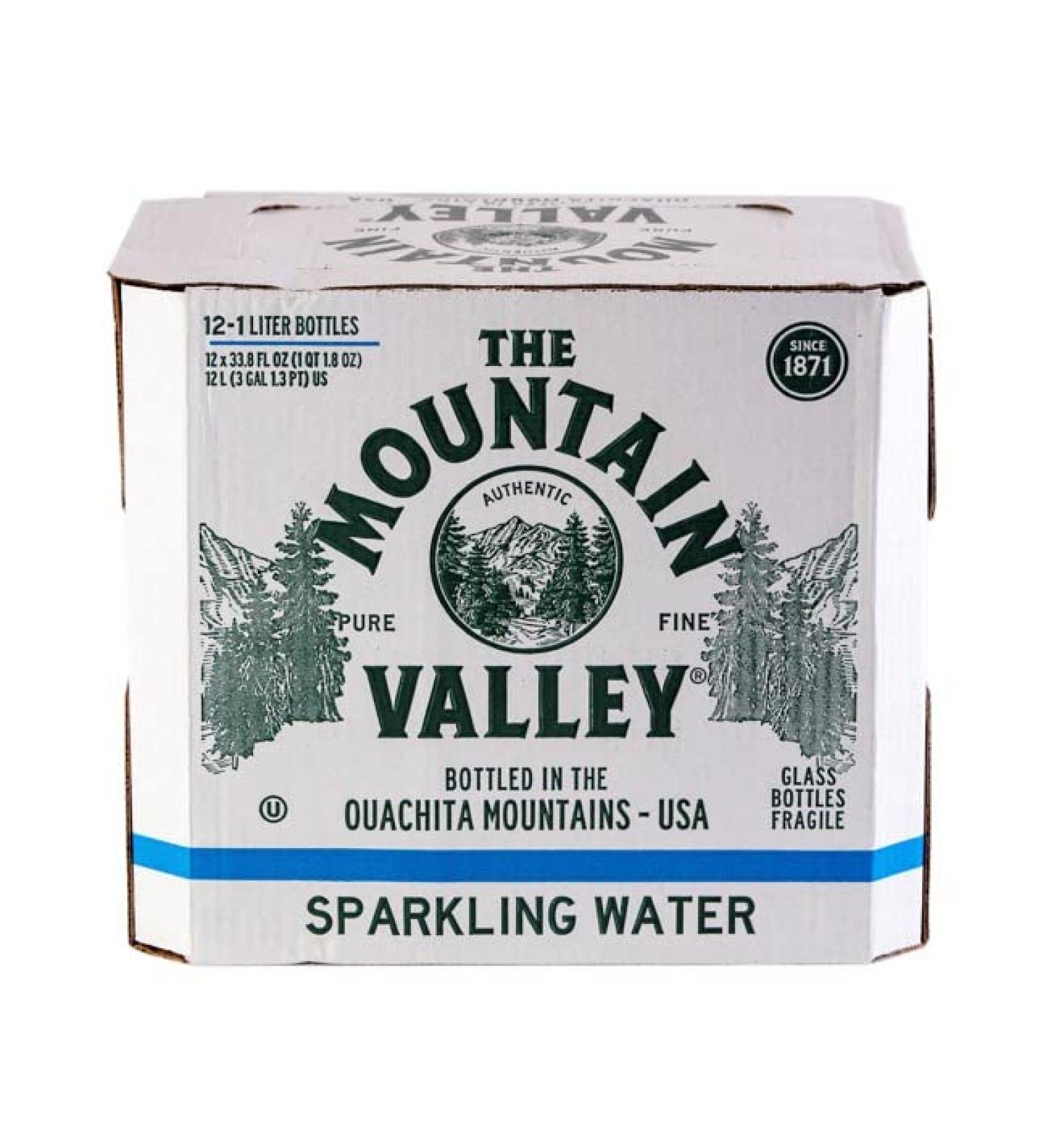 Mountain Valley 1L Sparkling Water Glass Bottle - Pack of 12 | Premium Quality & Refreshing Taste - Buy Online on SooperMarket.com