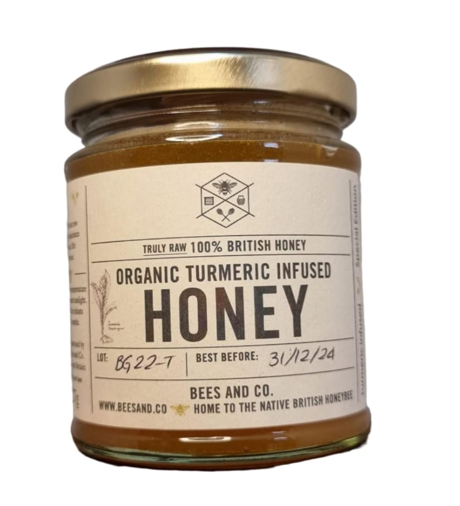 Turmeric Honey/Organic Turmeric infused in British Honey - Pure and Natural British Honey/UK Honey (227g Glass jar) - Buy Online on SooperMarket.com