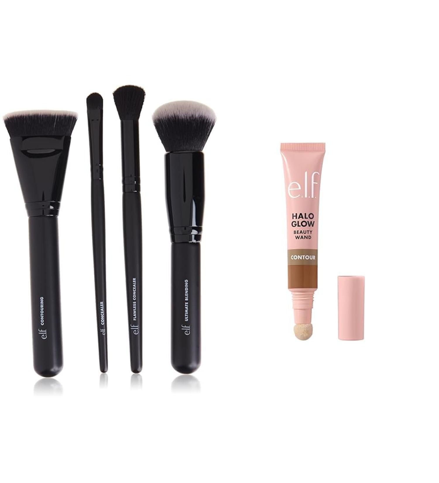 e.l.f. Complexion Perfection Brush Kit Makeup Brushes For Concealer & Foundation & Halo Glow Contour Beauty Wand Liquid Contour Wand For A Naturally Sculpted Look - Buy Online on SooperMarket.com