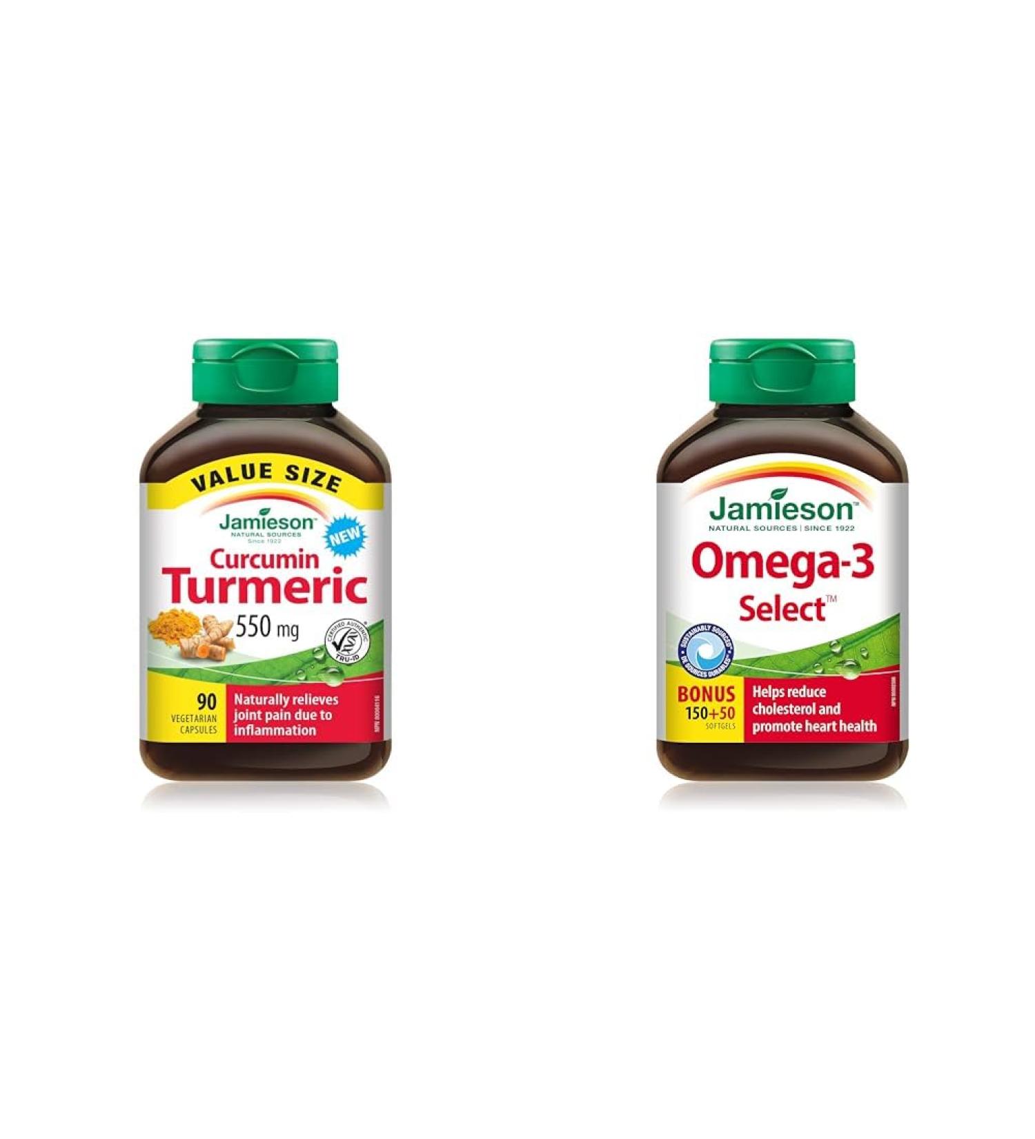 Jamieson Turmeric Curcumin 90 count - Value Size & Omega-3 Select 1 000 mg - Buy Online on SooperMarket.com