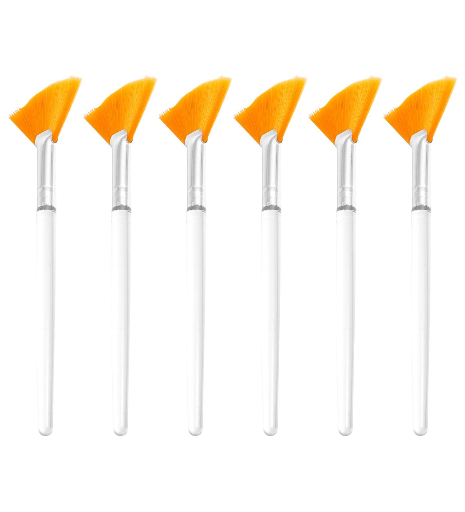 KALLORY 6pcs Beauty Mask Brush Tools Fan Highlighter Face Makeup Brushes Skin Treatment Brush Clay Care Yellow - Buy Online on SooperMarket.com