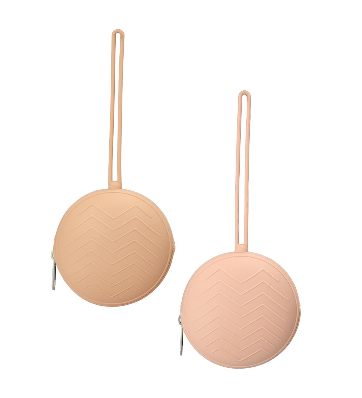 WeSweet Pacifier Box - Pack of 2 Silicone Pacifier Holders for On-the-Go | Easy to Clean (Apricot/Muted) - International Shipping Available - Buy Online on SooperMarket.com