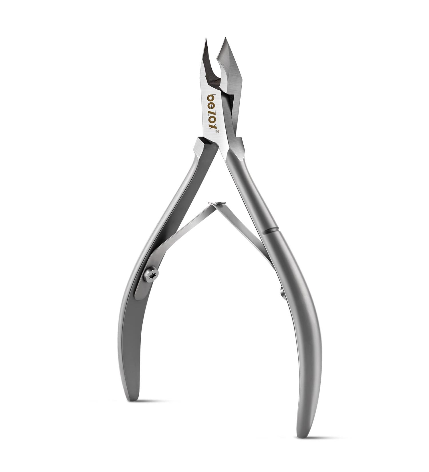 BEZOX Stainless Steel Cuticle Clippers - Professional Manicure Cuticle Nipper (6mm) Sand Silver - Buy Online on SooperMarket.com