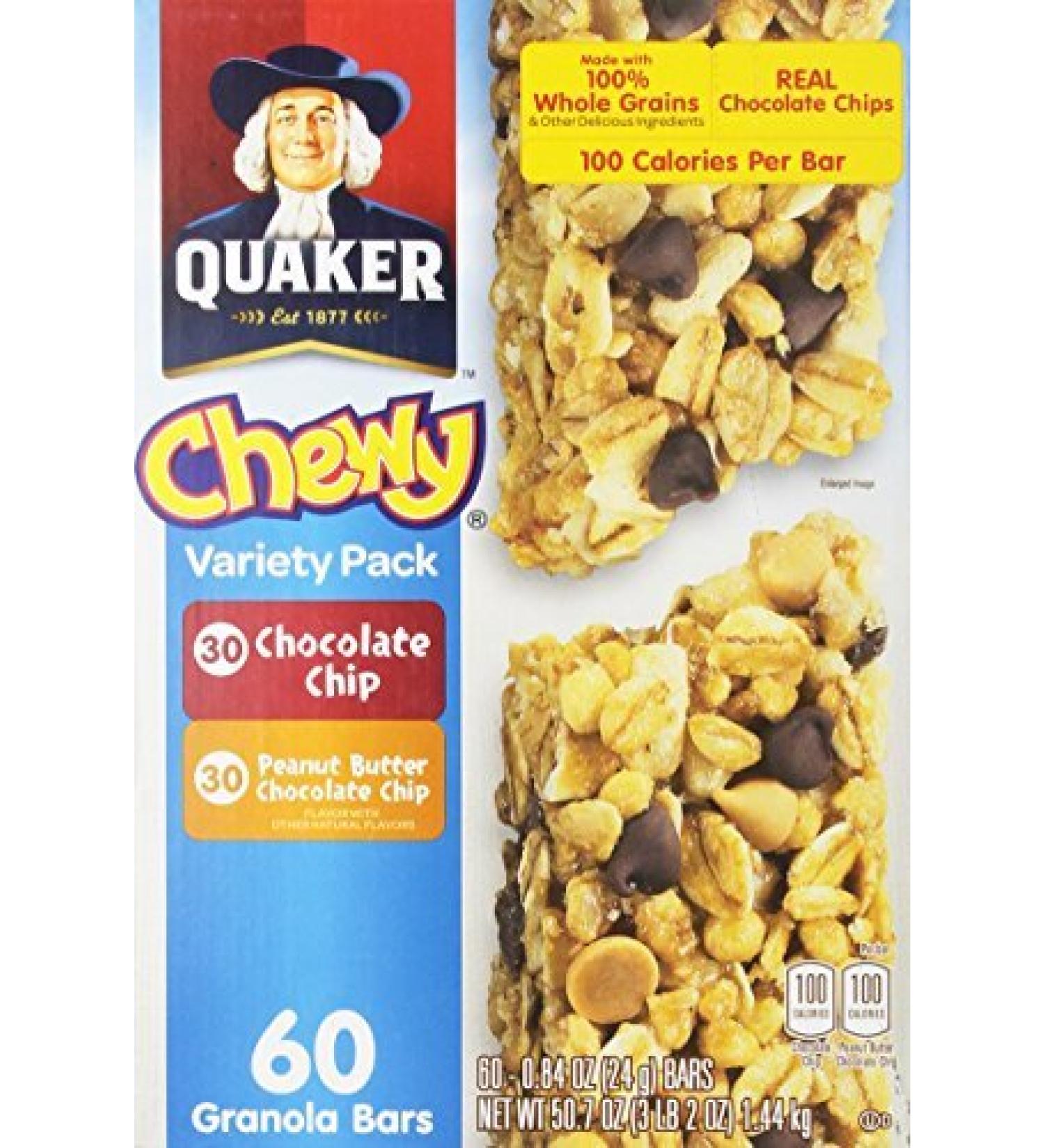 Quaker Chewy Granola Bars Sixty Bar Variety Pack (.84 oz each) by Quaker Foods