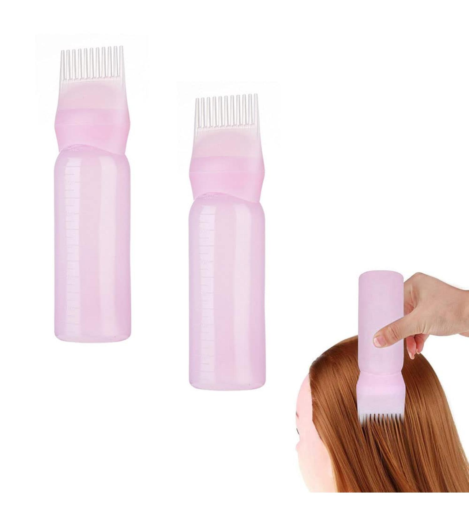 Norhogo 2 Pieces Hair Dye Brush Bottle Root Comb Applicator - Pink - Buy Online on SooperMarket.com