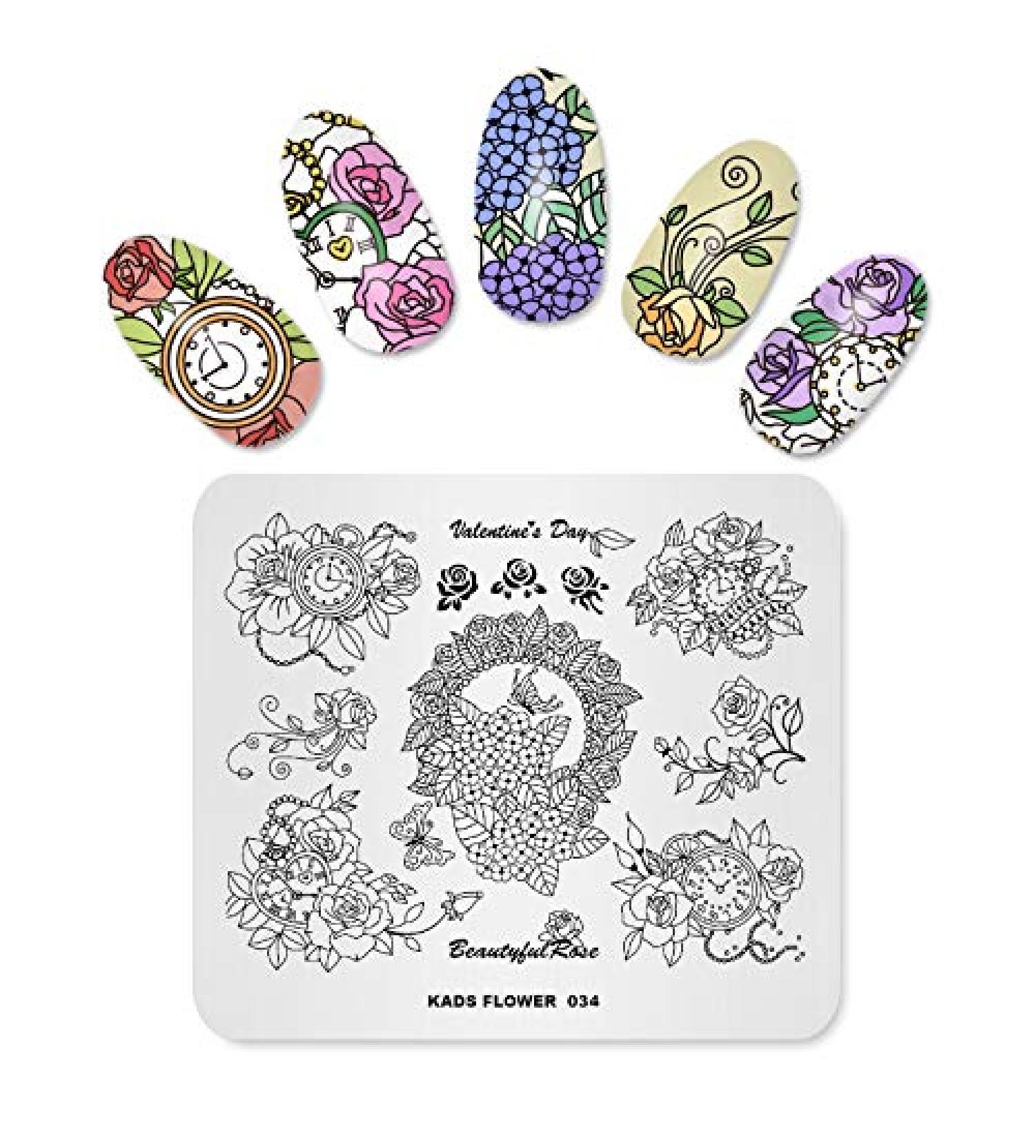 Nail Stamping Flower Model Plate - DIY Nail Art Decoration | International Shipping - Buy Online on SooperMarket.com