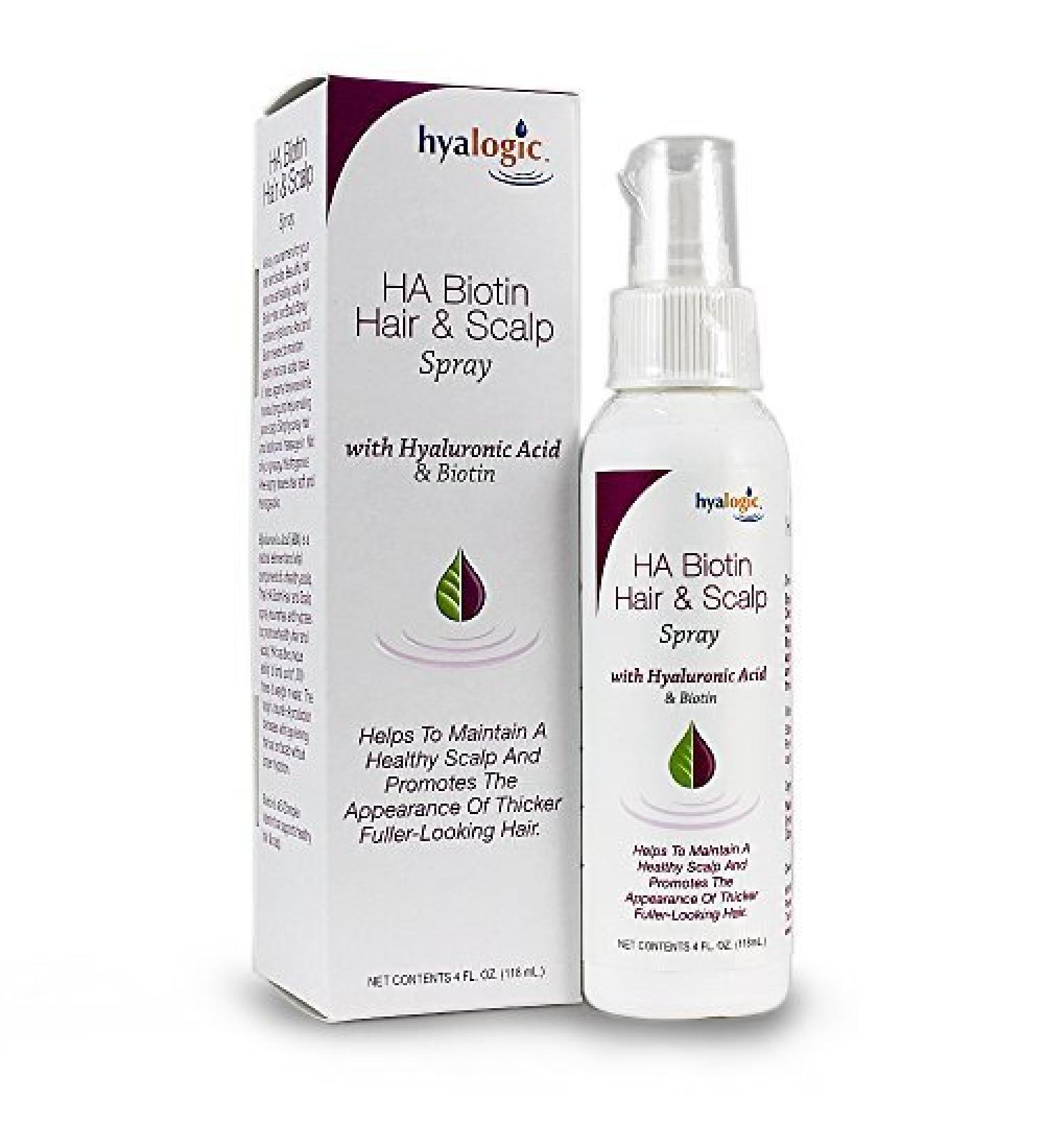 Hyalogic Biotin Hair Thickening Spray with Hyaluronic Acid - Promotes Thicker, Fuller Hair and Healthy Scalp | Clean Ingredients | Fragrance-Free | Gluten & Cruelty Free - 4 fl oz - Buy Online on SooperMarket.com