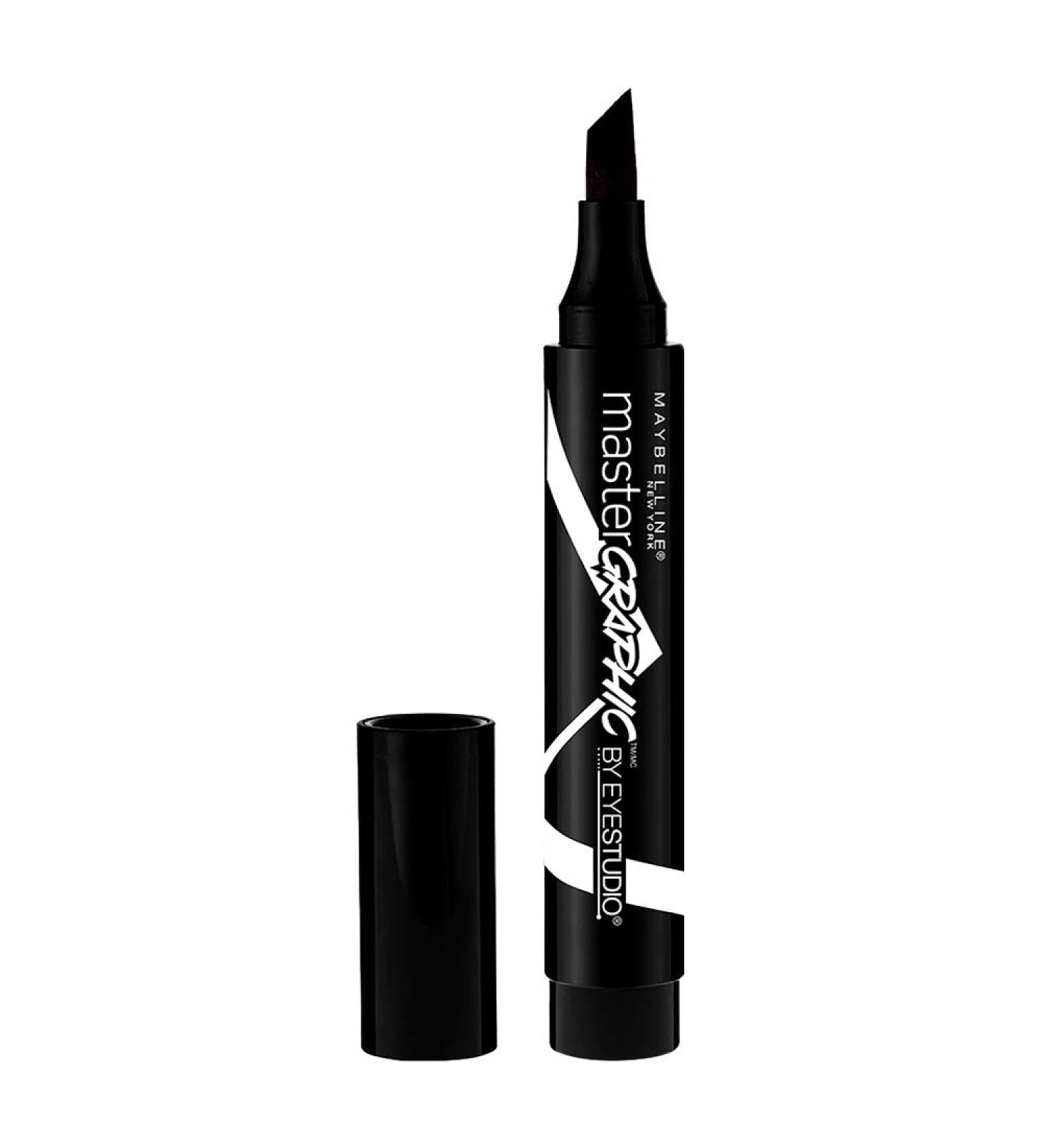 Maybelline New York Eye Studio Master Graphic Liquid Eyeliner, Striking Black, 0.084 oz - Buy Online on SooperMarket.com