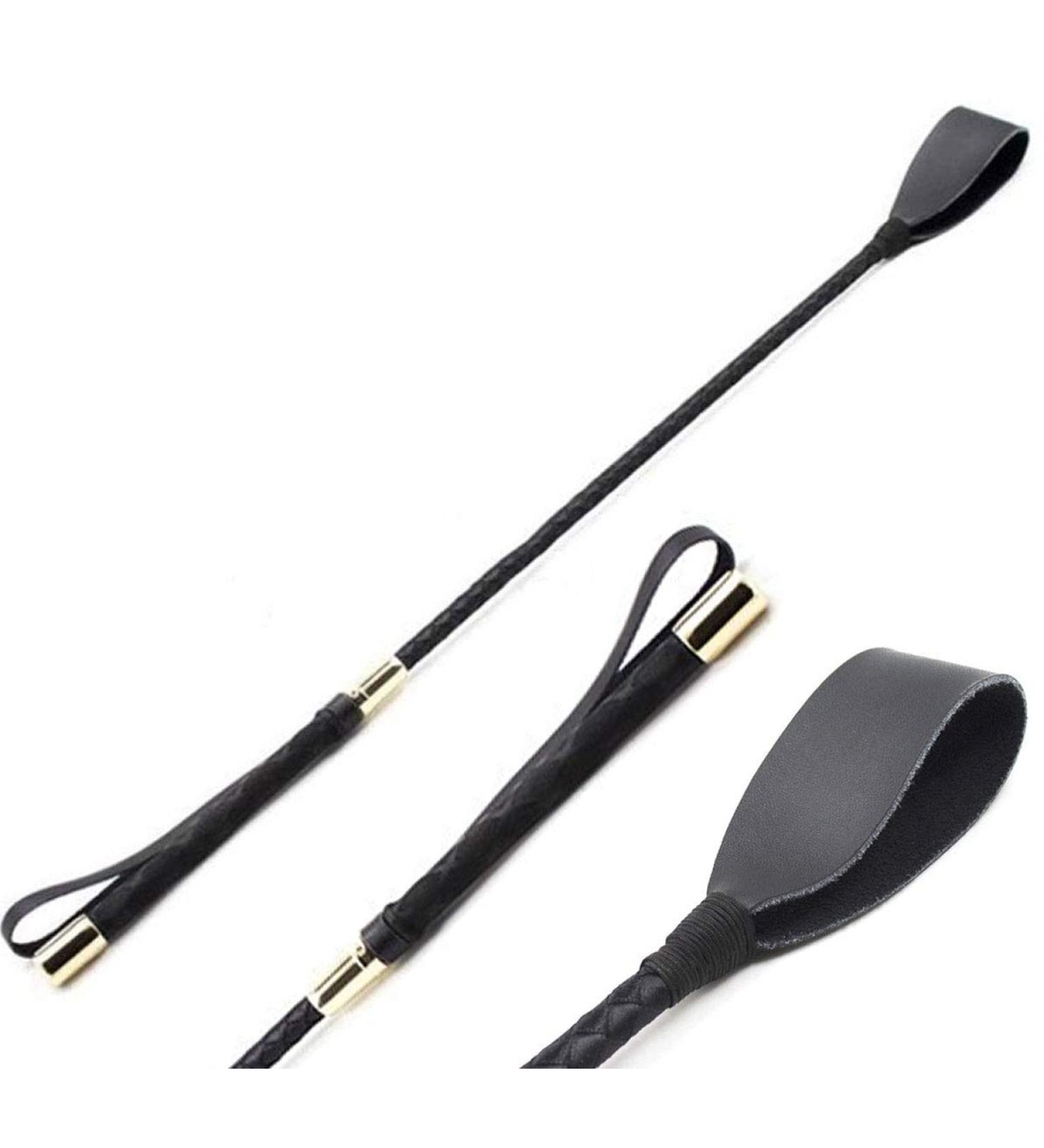 Premium Genuine Leather 18 Horse Crop Jump Bat with Black Handle - Equestrian Fiberglass Rod for English Training - Buy Online on SooperMarket.com
