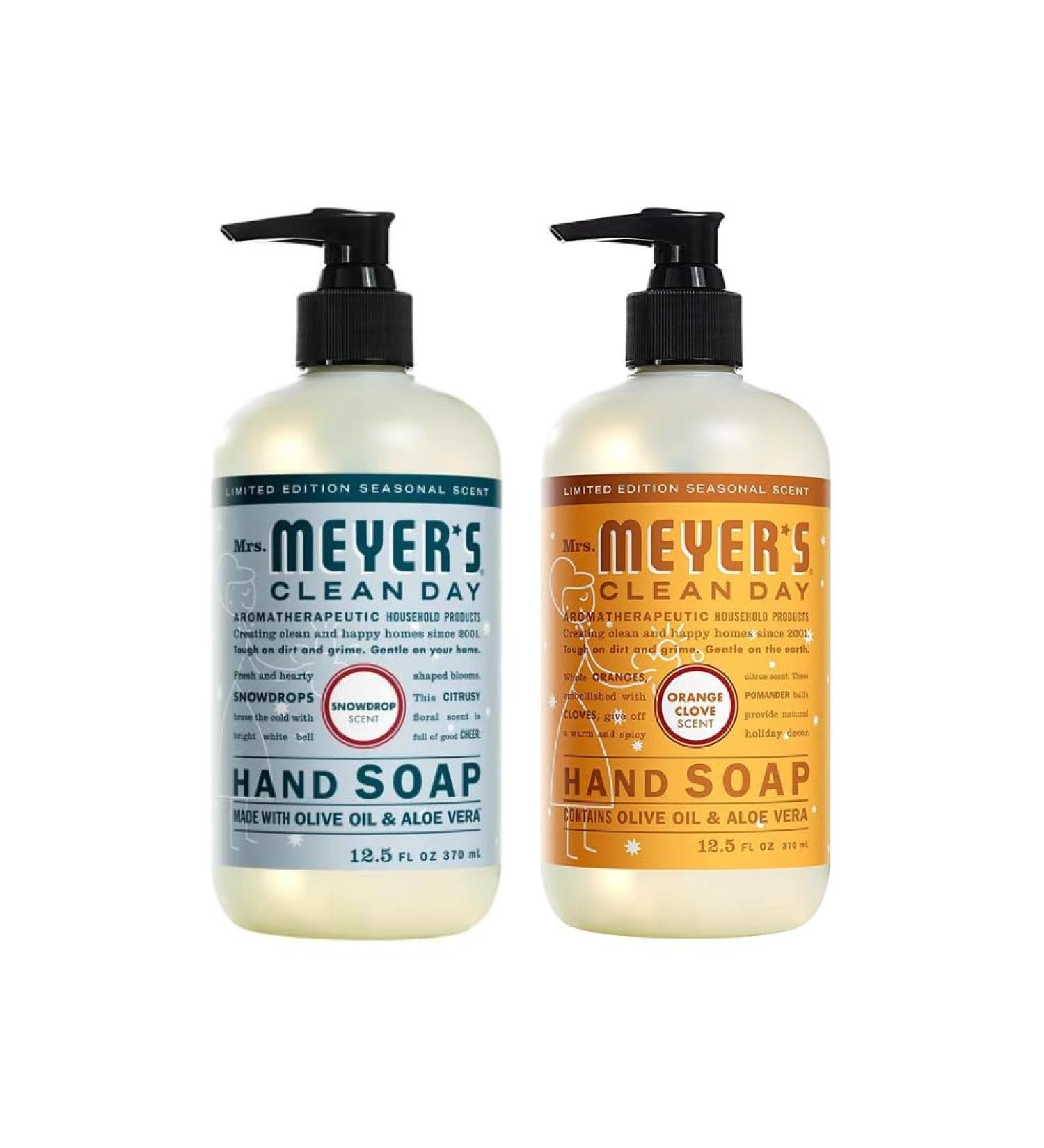 Mrs. Meyer's Clean Day Liquid Hand Soap Variety - 12.5 OZ (Orange Clove & Snow Drop) | International Shipping Available - Buy Online on SooperMarket.com