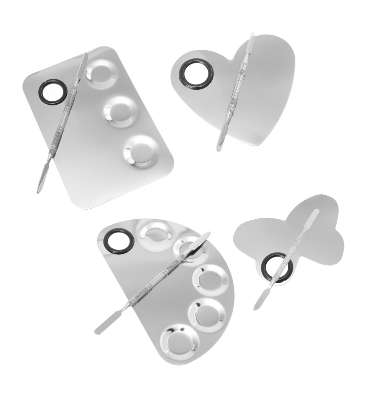 4 Sets Manicure Palette Set - Stainless Steel Nail Color Mixing Tools & Accessories for Perfect Nail Art - Buy Online on SooperMarket.com