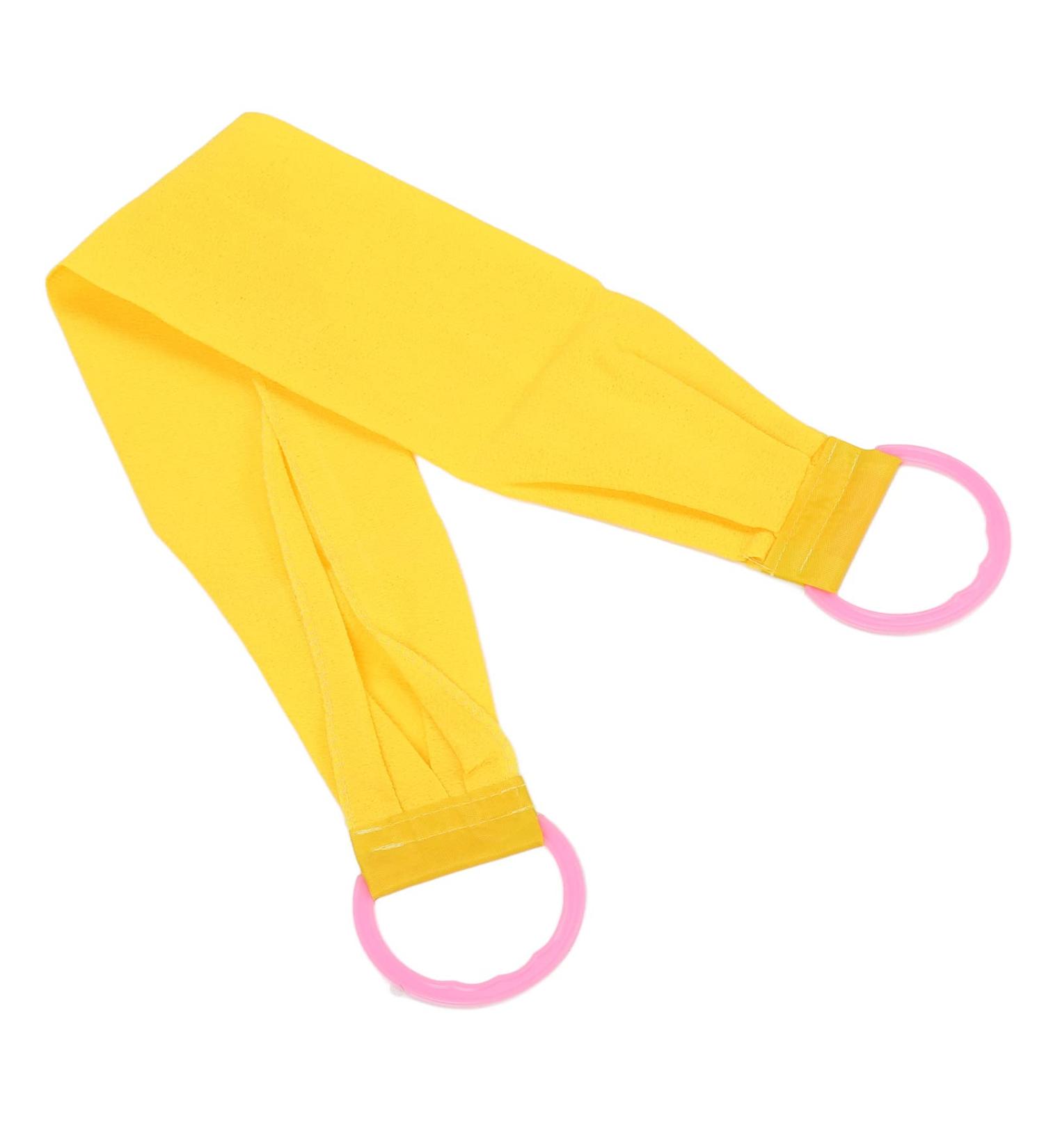 Double Sided Exfoliating Back Scrubber with Coarse Sand | Handle for Body Washing Shower - Yellow - Buy Online on SooperMarket.com