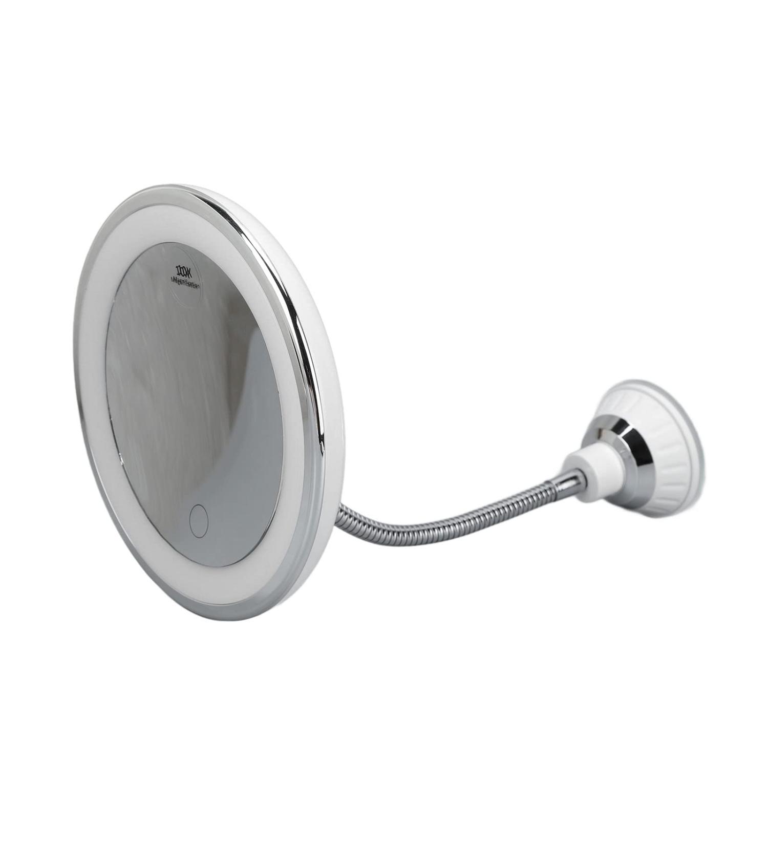 Mirror With Lights Lighted Makeup Mirror With Magnification Rechargeable Double Side 3 Color Lighting Makeup Mirror Dimmable Vanity Mirror With Touch Control 360 Rotation Standing Desk Mirror Suction - Buy Online on SooperMarket.com