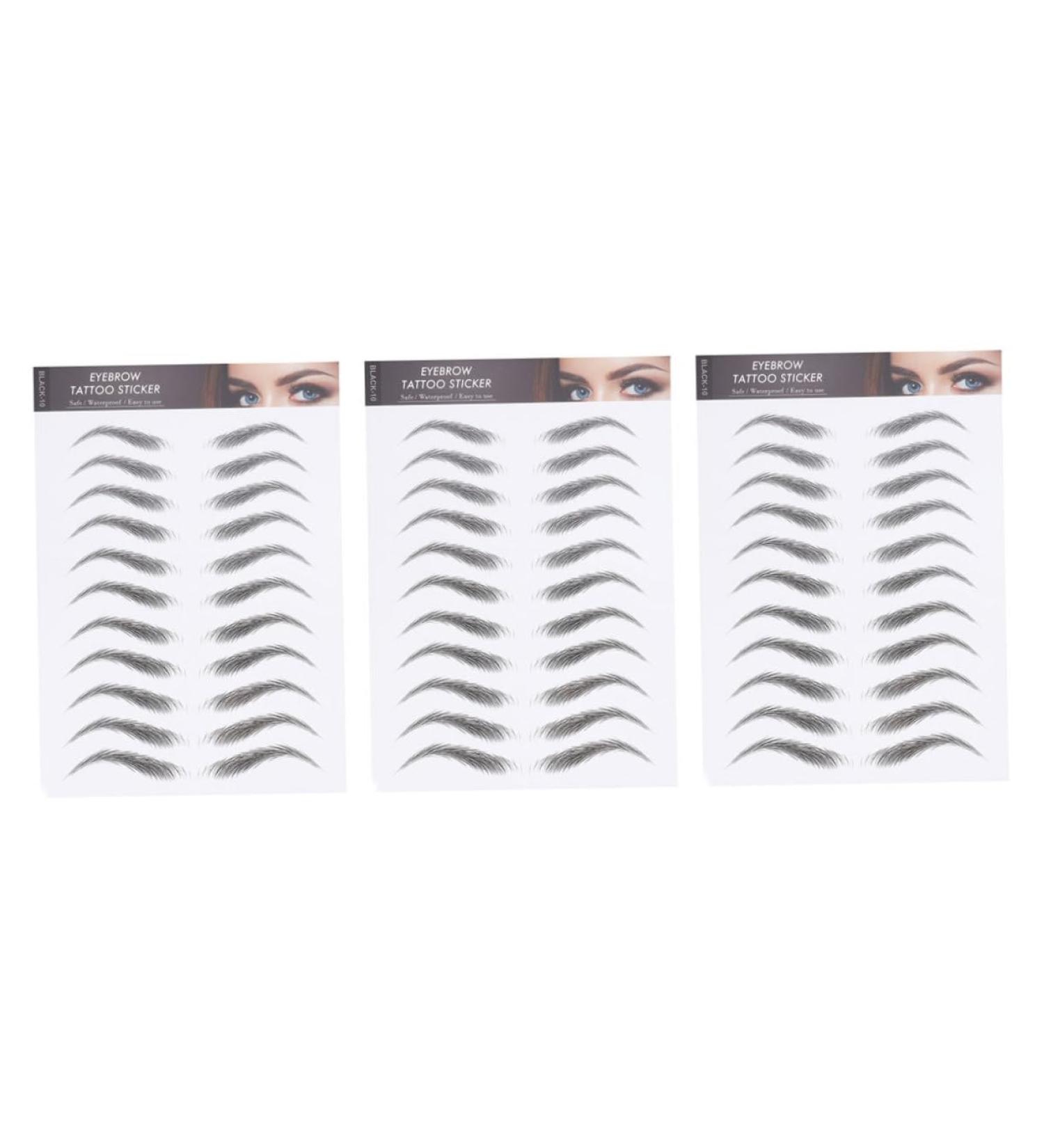 MUSISALY 3 Sheets Waterproof Eyebrow Stickers Waterproof Fake Eyebrows Sticker Eyebrows Transfer Stickers 21x15cm Black 2 - Buy Online on SooperMarket.com
