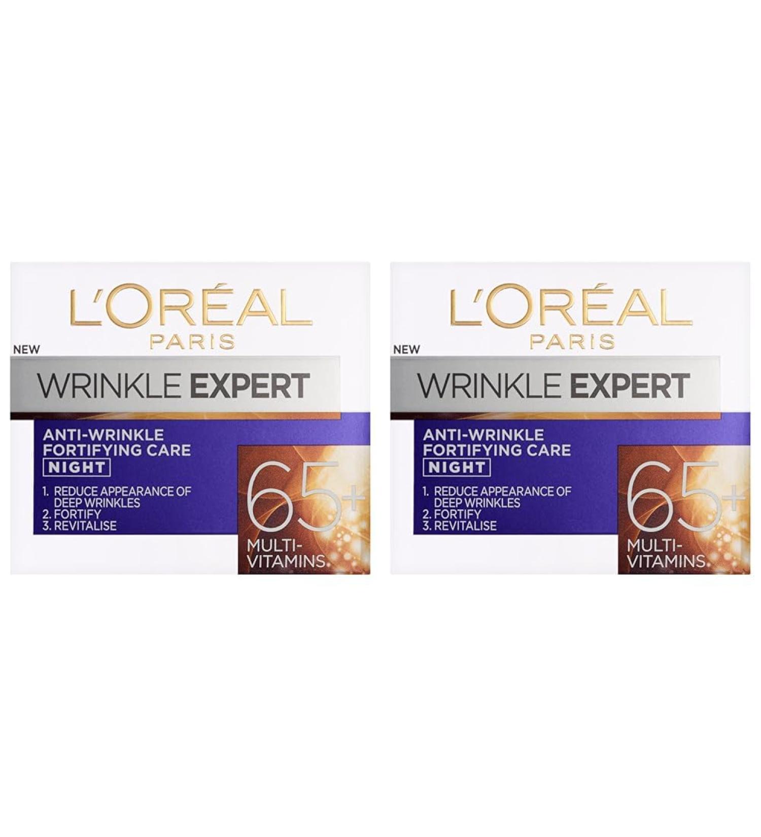 L'Oreal Wrinkle Expert Intensive Care Night 65+ 50 ml (Pack of 2) 50 g (Pack of 2) Night Cream - Buy Online on SooperMarket.com