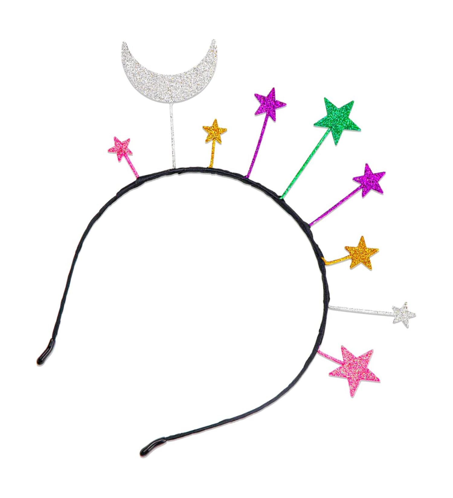 Colourful StarMoon Headband Birthday Party Hair Hoop Glitter Fashion Hair Accessory Wedding Princess Crown Headdress For Birthday Party Cosplay Costume - Buy Online on SooperMarket.com