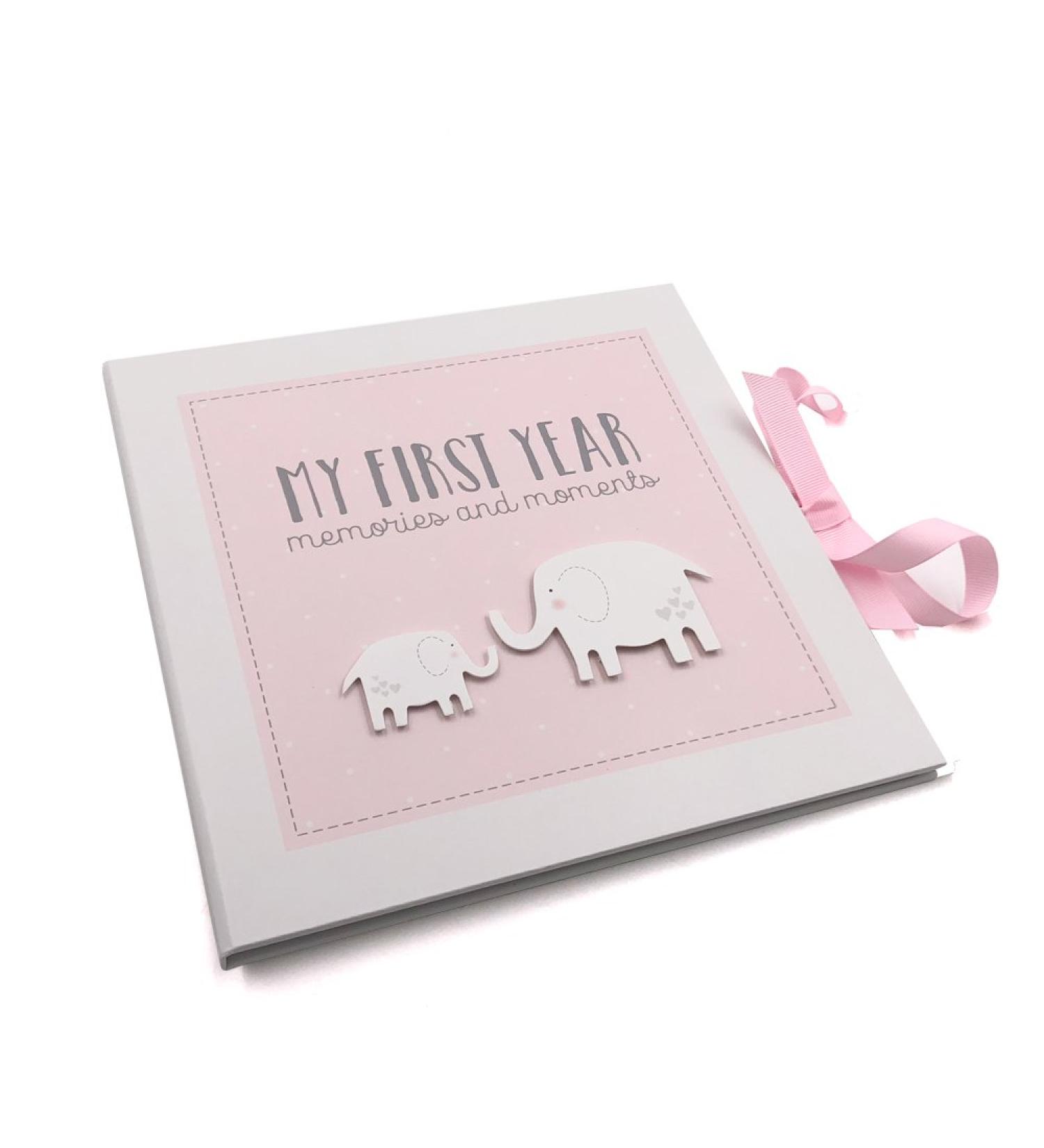 ukgiftstoreonline Baby Girl My First Year Keepsake Record Book (No Personalisation)