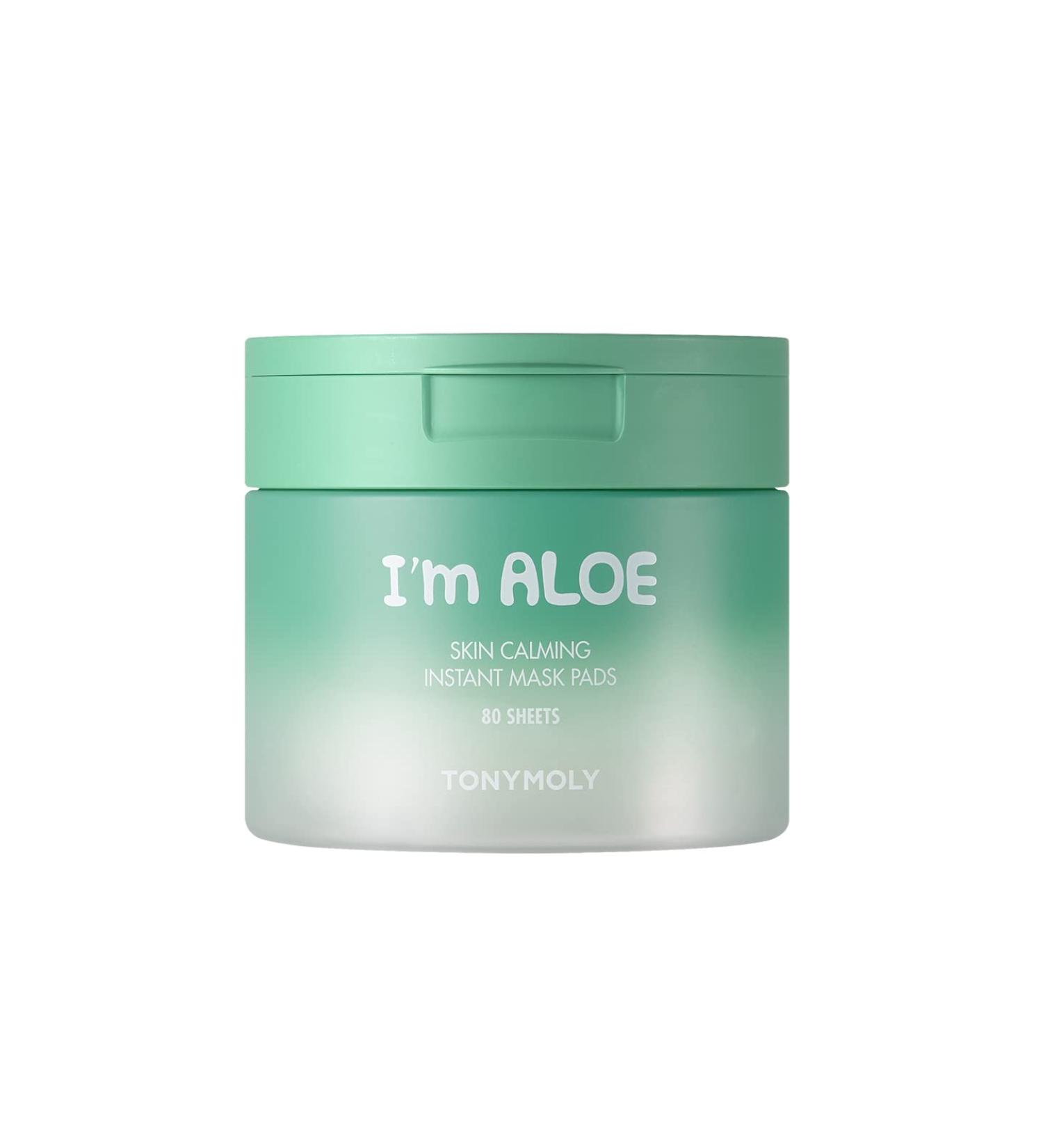 TONYMOLY I'm Aloe Skin Calming Instant Mask Pads - 80 Sheets for Dry & Irritated Skin | Best International Shipping - Buy Online on SooperMarket.com