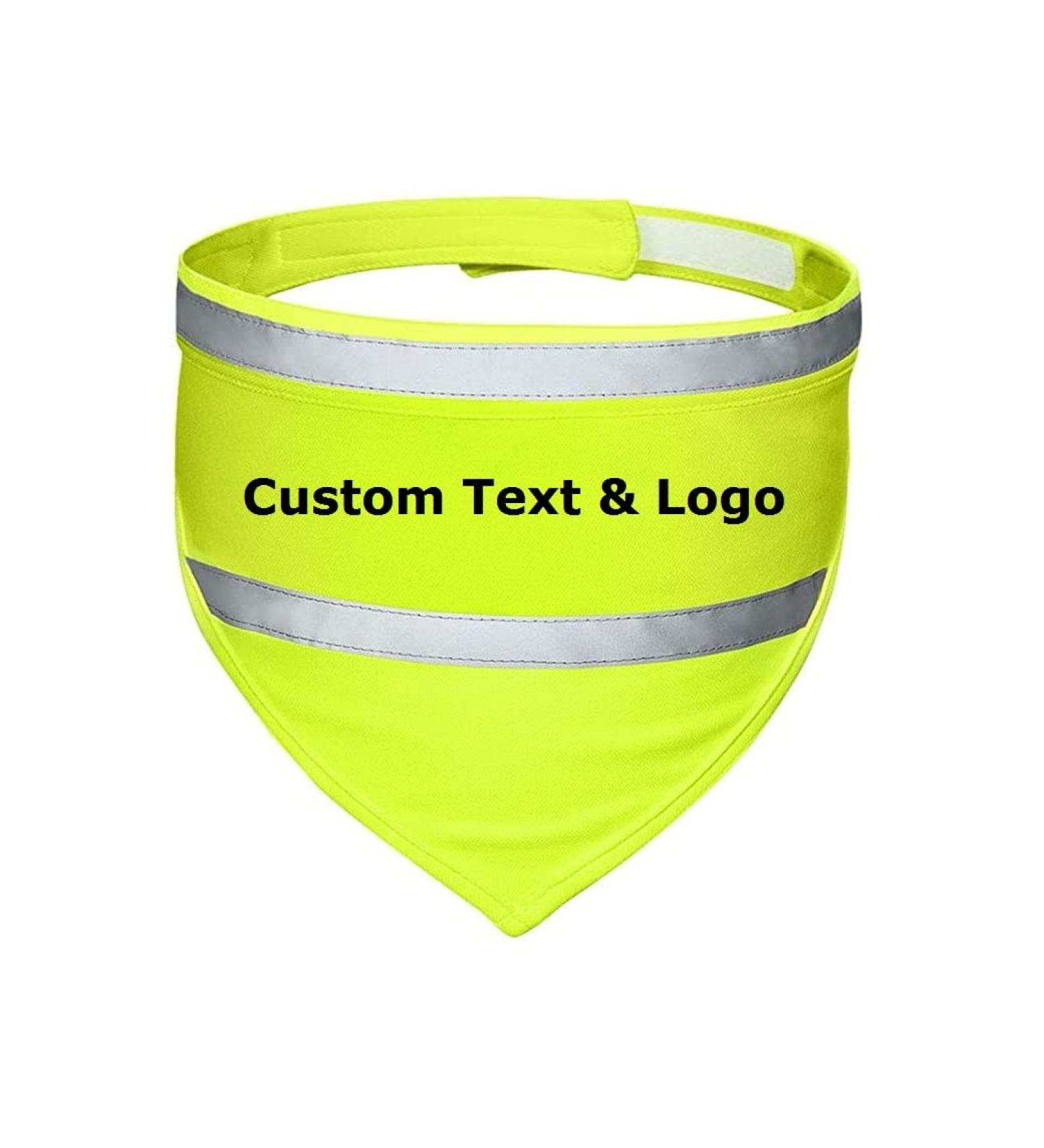 Personalized Reflective Dog Bandana - Custom Text & Logo | Muka Green Size L - Perfect for Pets - Buy Online on SooperMarket.com