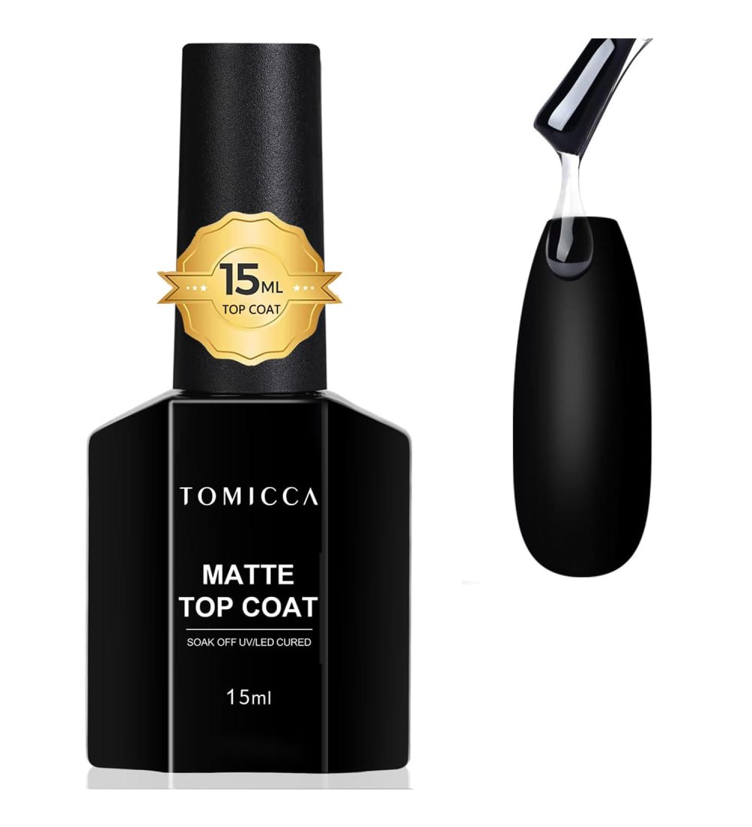 TOMICCA 15ML No Wipe Matte Gel Top Coat - Long Lasting DIY Nail Salon Finish - Buy Online on SooperMarket.com