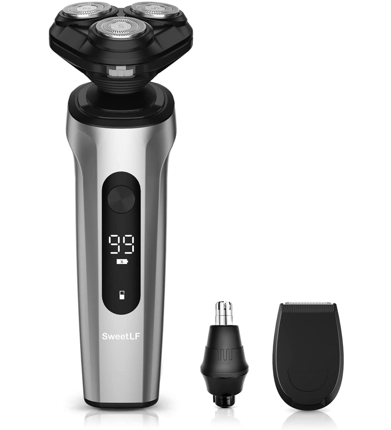 SweetLF 3-in-1 Electric Razor for Men - 5D Rotary Shaver, Waterproof, Type-C Charging, Metal Body - Buy Online on SooperMarket.com