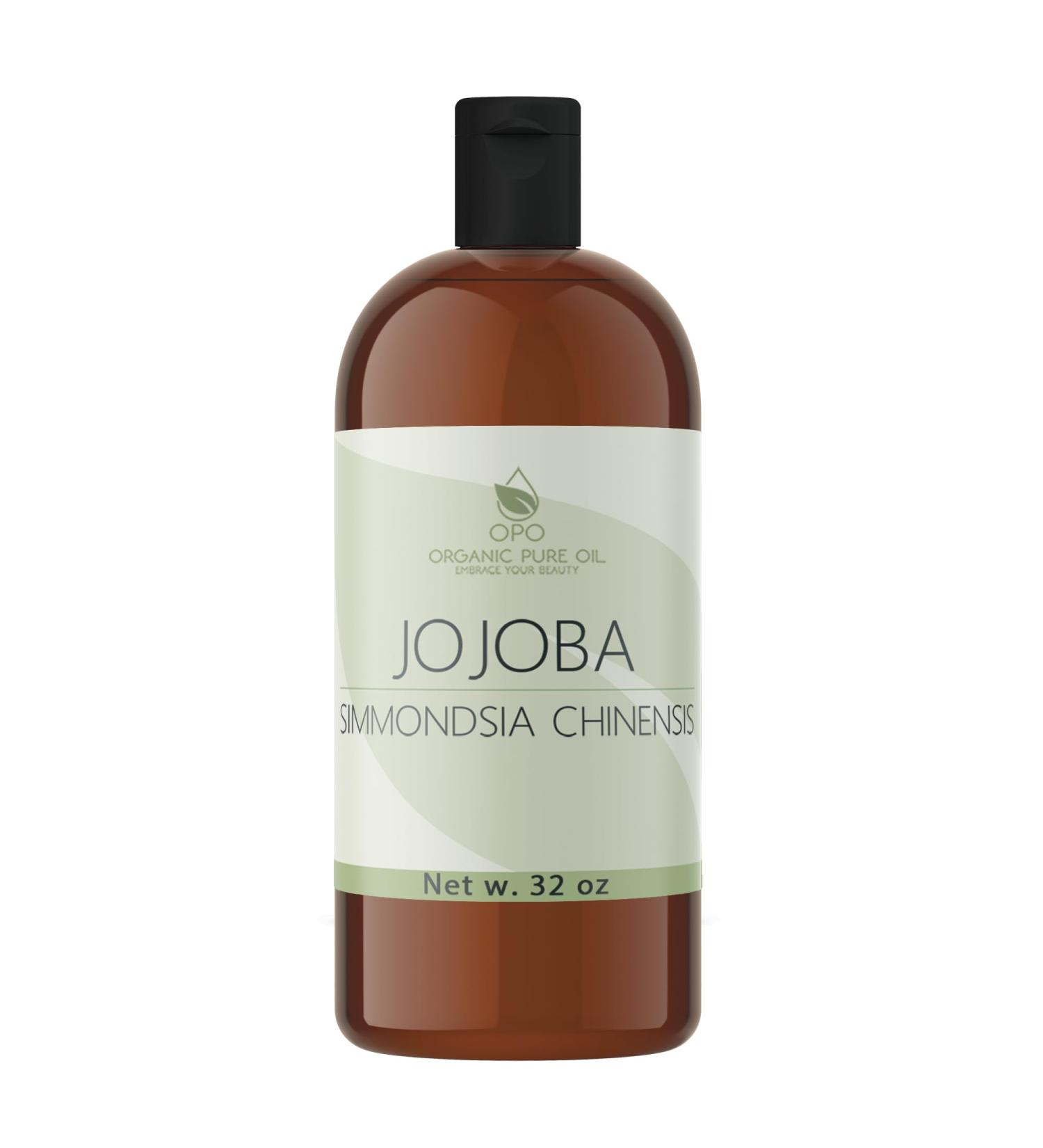 OPO 100% Pure Jojoba Oil - 32 oz Cold Pressed Carrier Oil for Hair Skin Face Lips & Massage | Natural Makeup Remover & Soap Base - Buy Online on SooperMarket.com