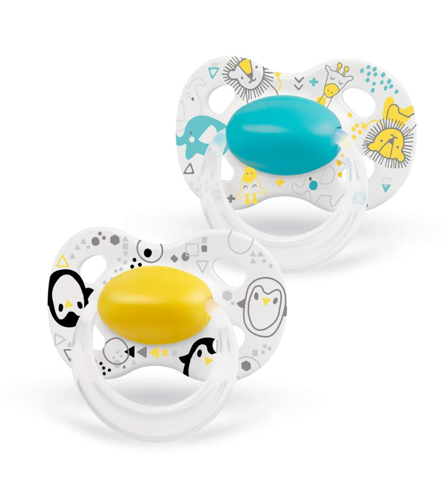 Medela Baby Original Pacifiers - 2 Pack for 6-18 Months - Yellow & Turquoise - International Shipping Available - Buy Online on SooperMarket.com