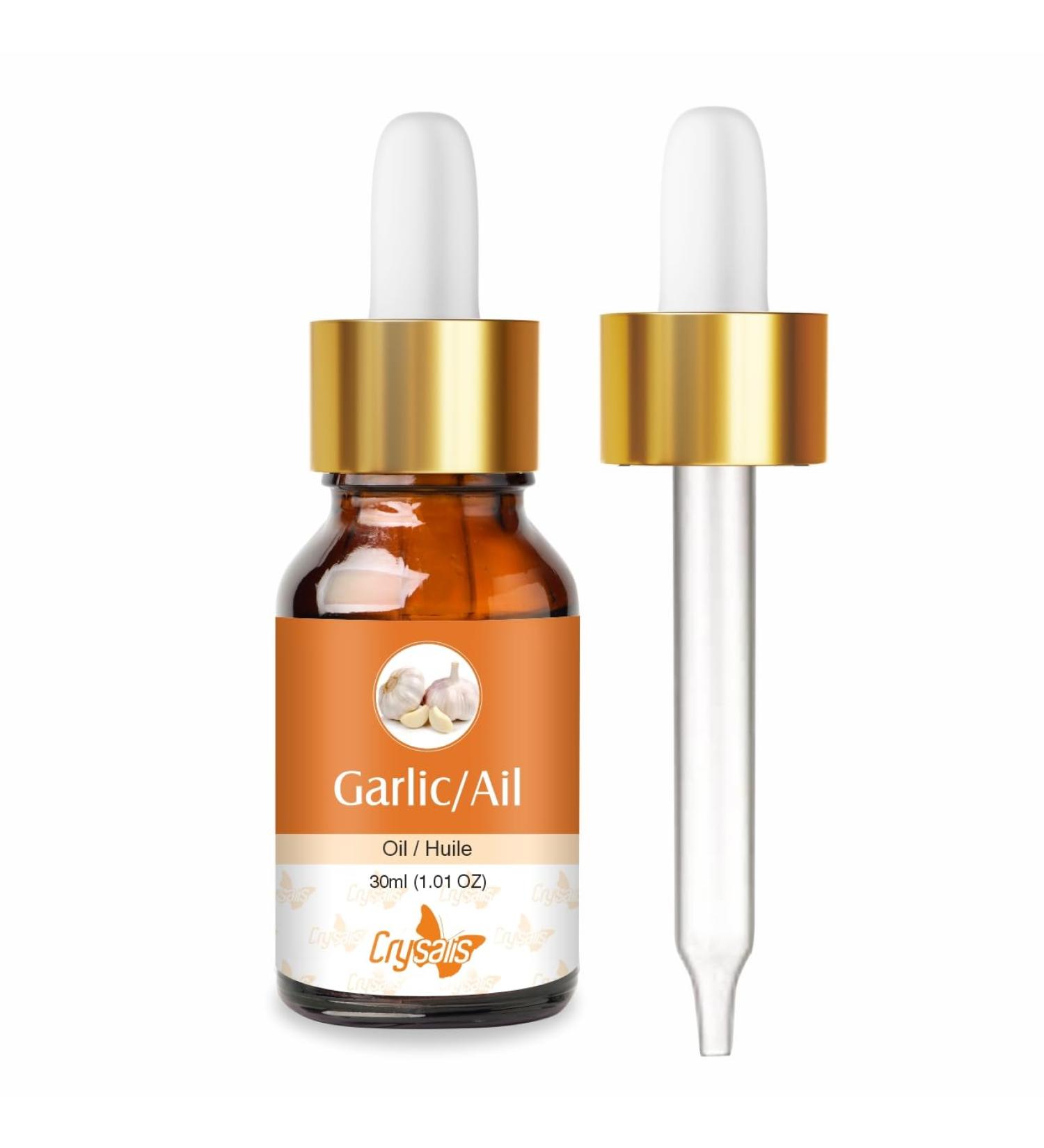 Crysalis Garlic (Allium Sativum) 100% Pure & Natural Undiluted Essential Oil Organic Standard/Steam Distilled Oil for Skin & Hair Body Nail Care DIY Cosmetics -30ML with Dropper External Use Only - Buy Online on SooperMarket.com