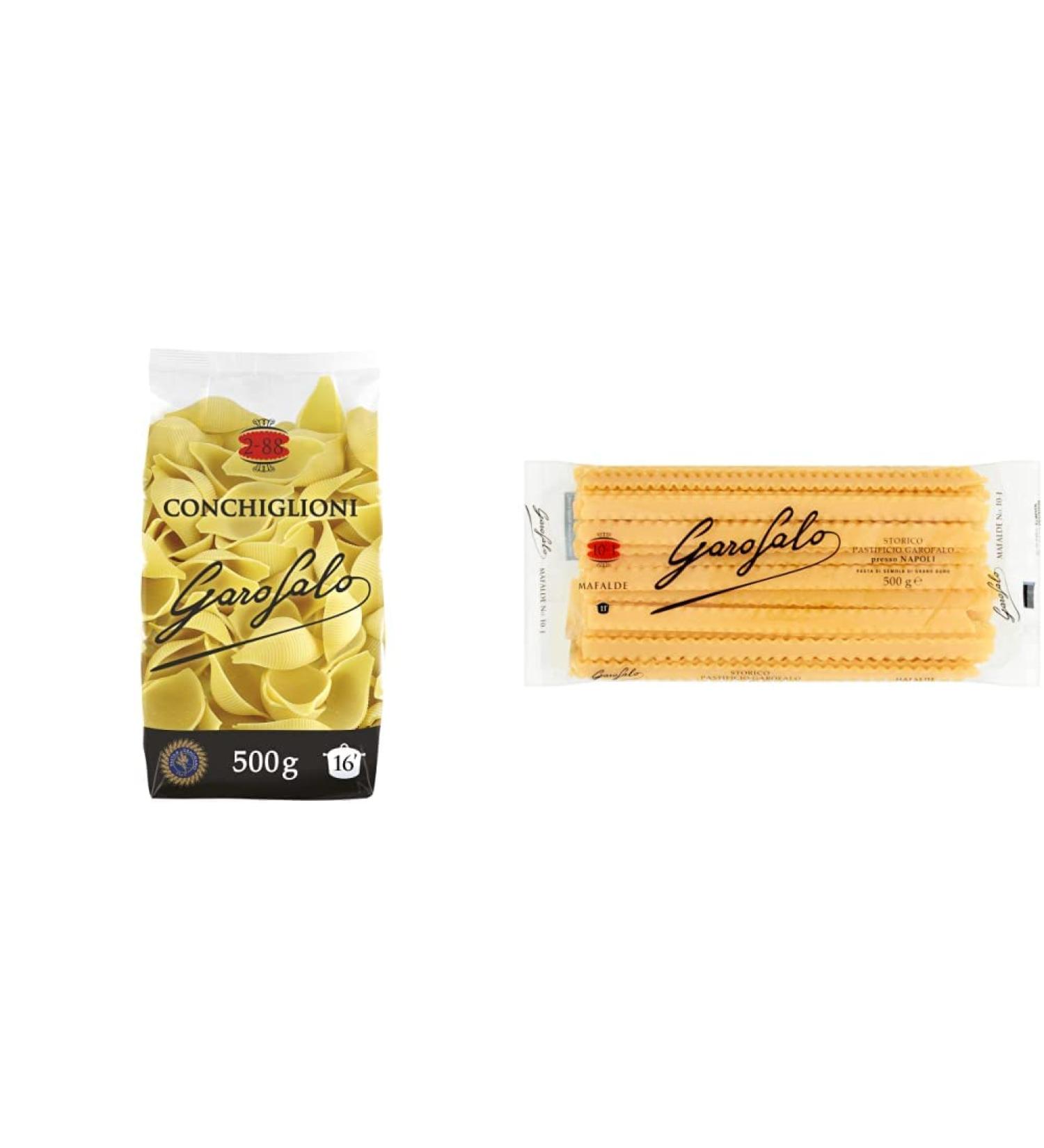 Garofalo Conchiglioni Pasta 500 Gram & Mafalde Pasta 500 g - Buy Online on SooperMarket.com