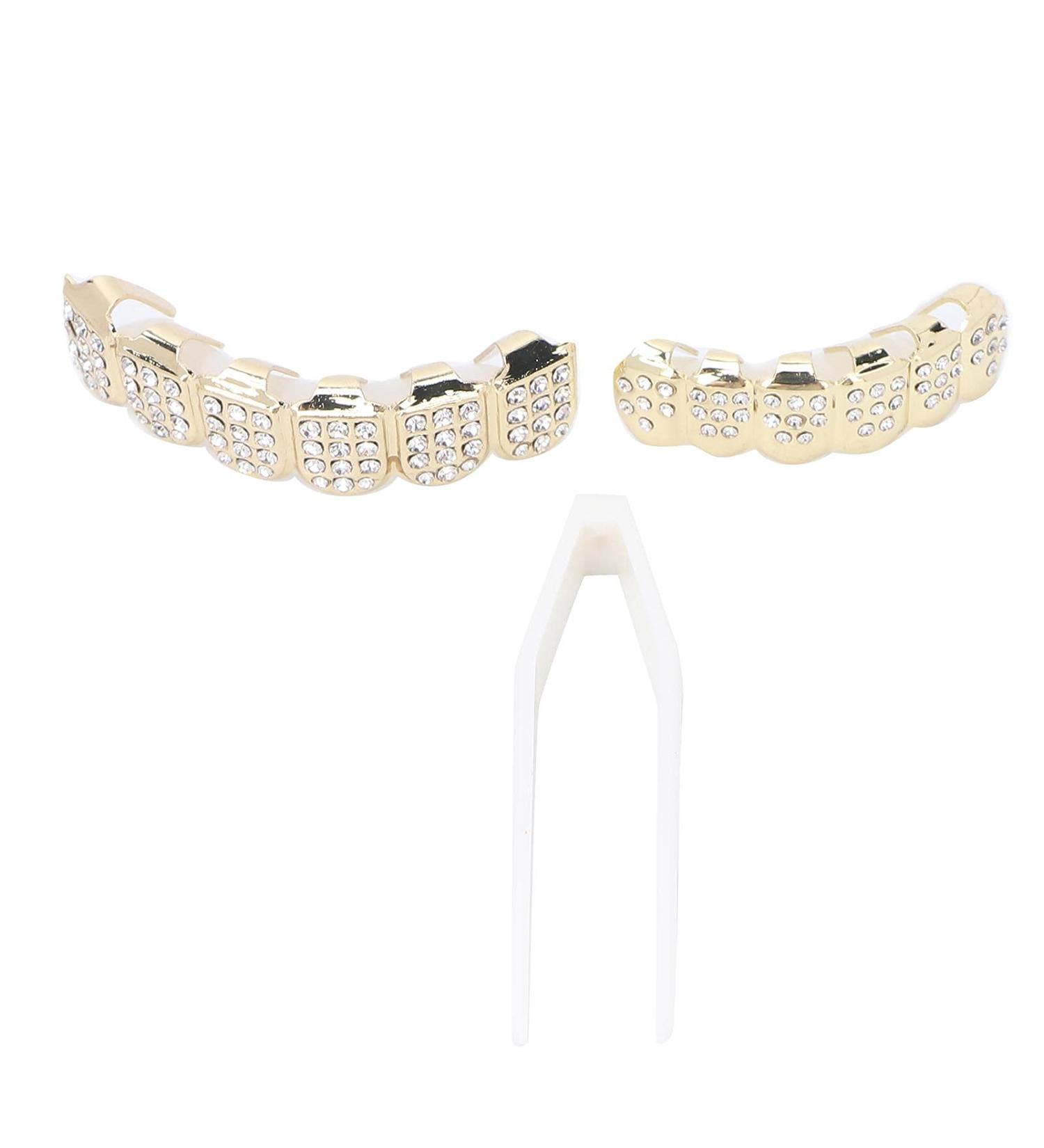 Hip Hop Teeth Set Teeth Protection Hip Hop Teeth Brace for Halloween Party for Hip Hop Fashion Shows for Birthday(gold) - Buy Online on SooperMarket.com