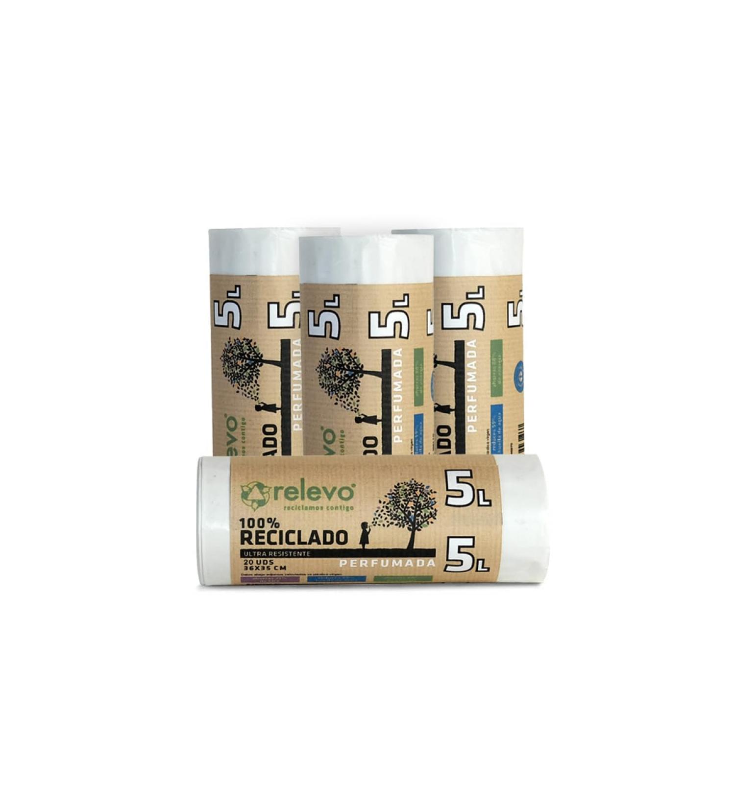 Relevo 80 pieces garbage bags 5 L - Perfumed 100% recycled garbage bags A - 5 L