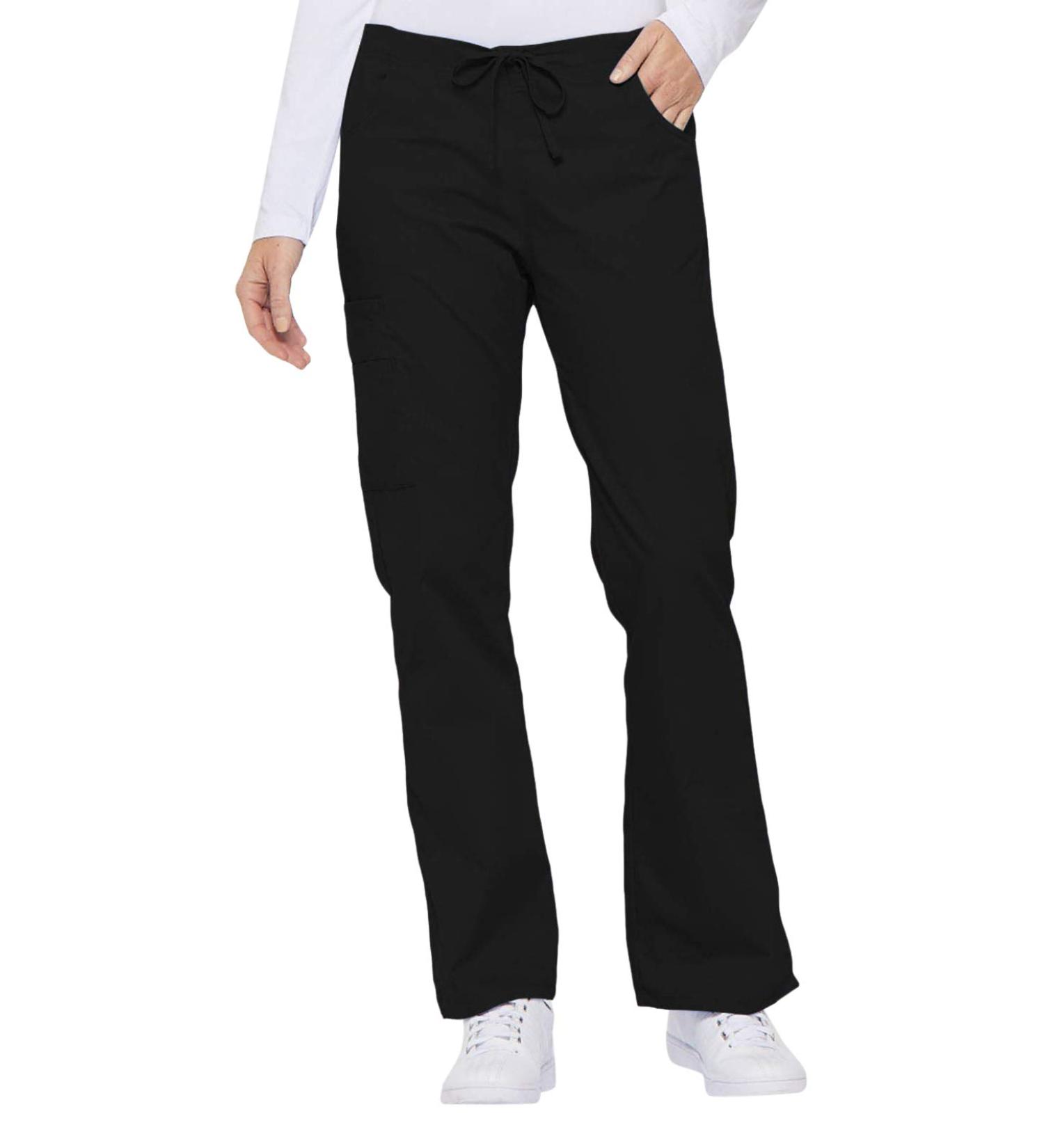 Dickies Women's Signature Mid Rise Drawstring Cargo Scrub Pant - Large Petite, Black - Buy Online on SooperMarket.com