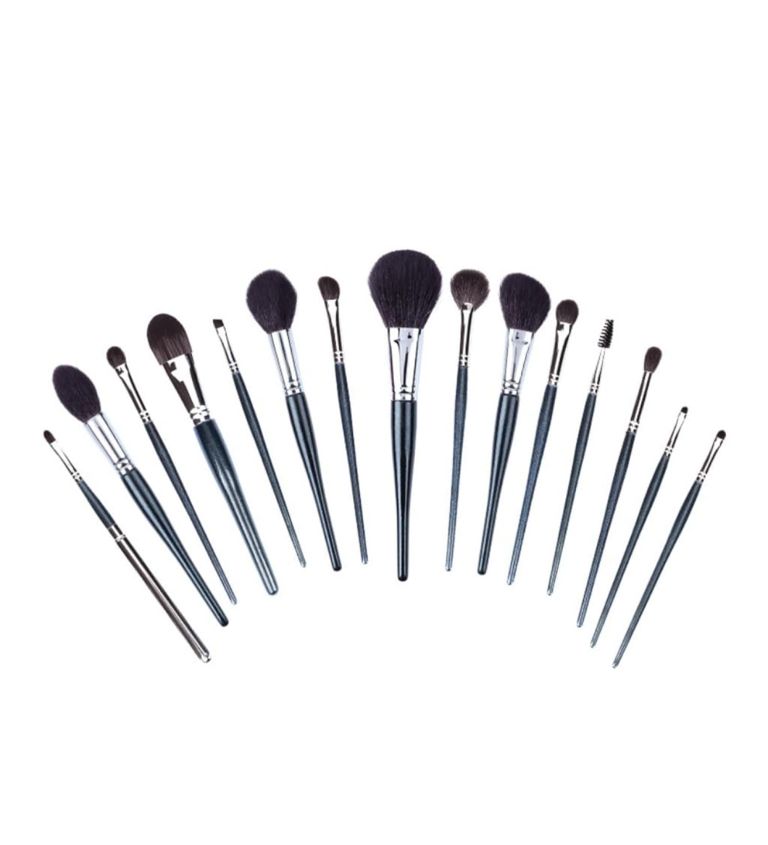 Professional Real Wool Animal Hair Makeup Brush Set - Highlight Eye Shadow & Eyelash Comb | International Shipping - Buy Online on SooperMarket.com