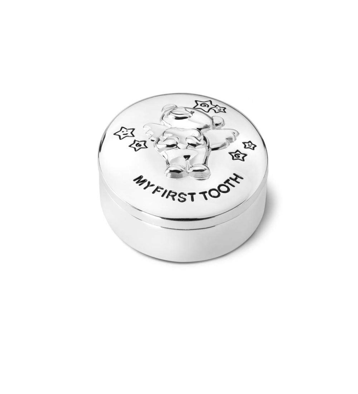 Zilverstad 7825261 Keepsake Pot My First Tooth with Bear Twinkle Design 5.5 x 4.5 cm Tarnish-Proof Silver-Plated