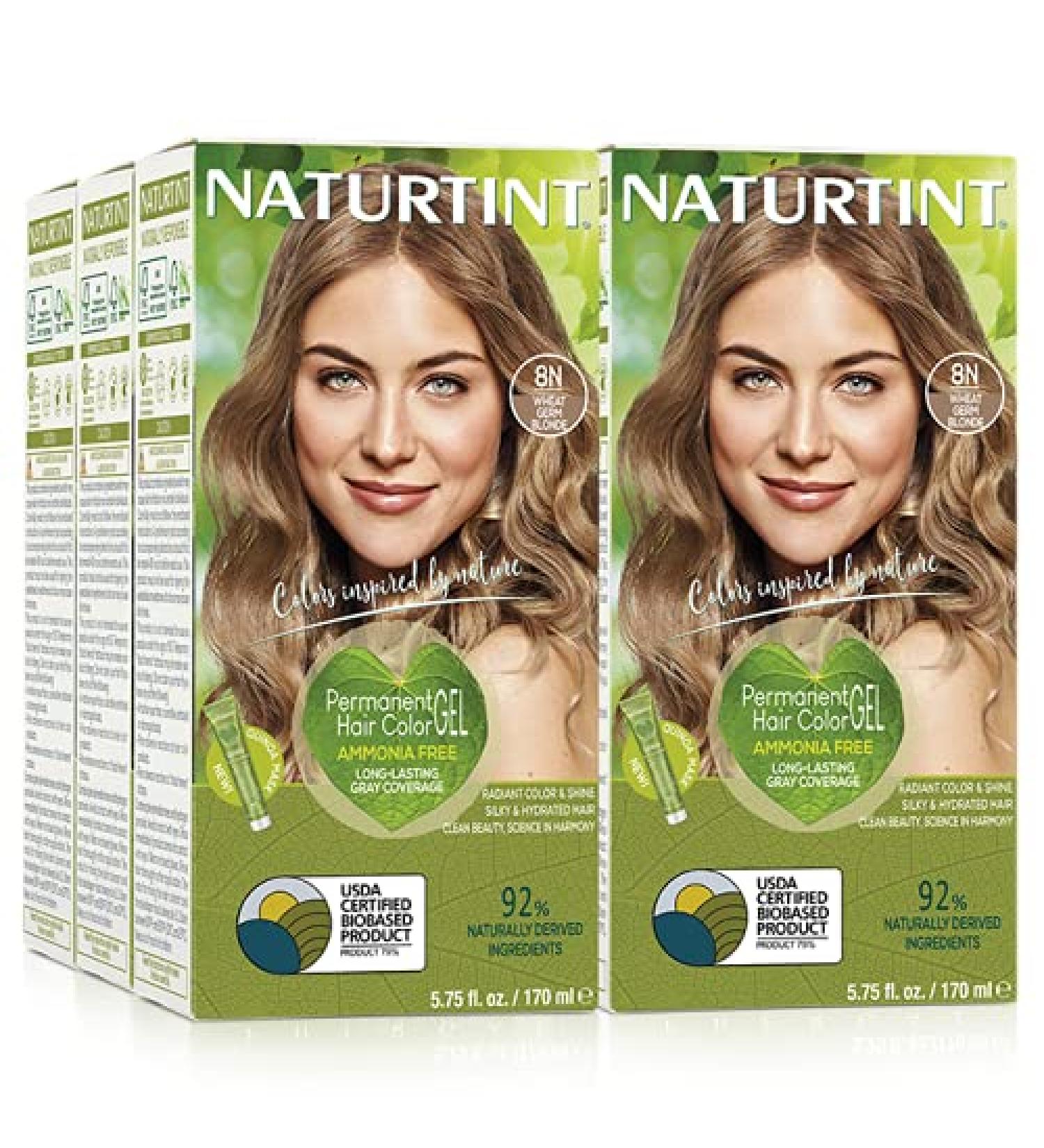 Naturtint 8N Wheat Germ Blonde Hair Color - Pack of 6 | Ammonia Free, Vegan & Cruelty Free | Up to 100% Gray Coverage | Long Lasting Results - Buy Online on SooperMarket.com