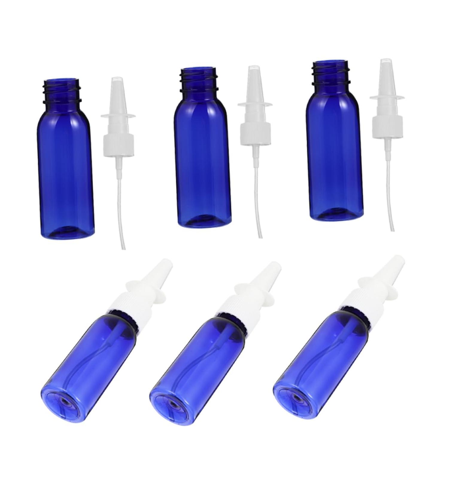 FOMIYES 6pcs Round Shoulder Nasal Spray Bottles - Travel Cosmetic Containers - Refillable Glass Cleaner Spray - Blue Sub Bottle - Buy Online on SooperMarket.com