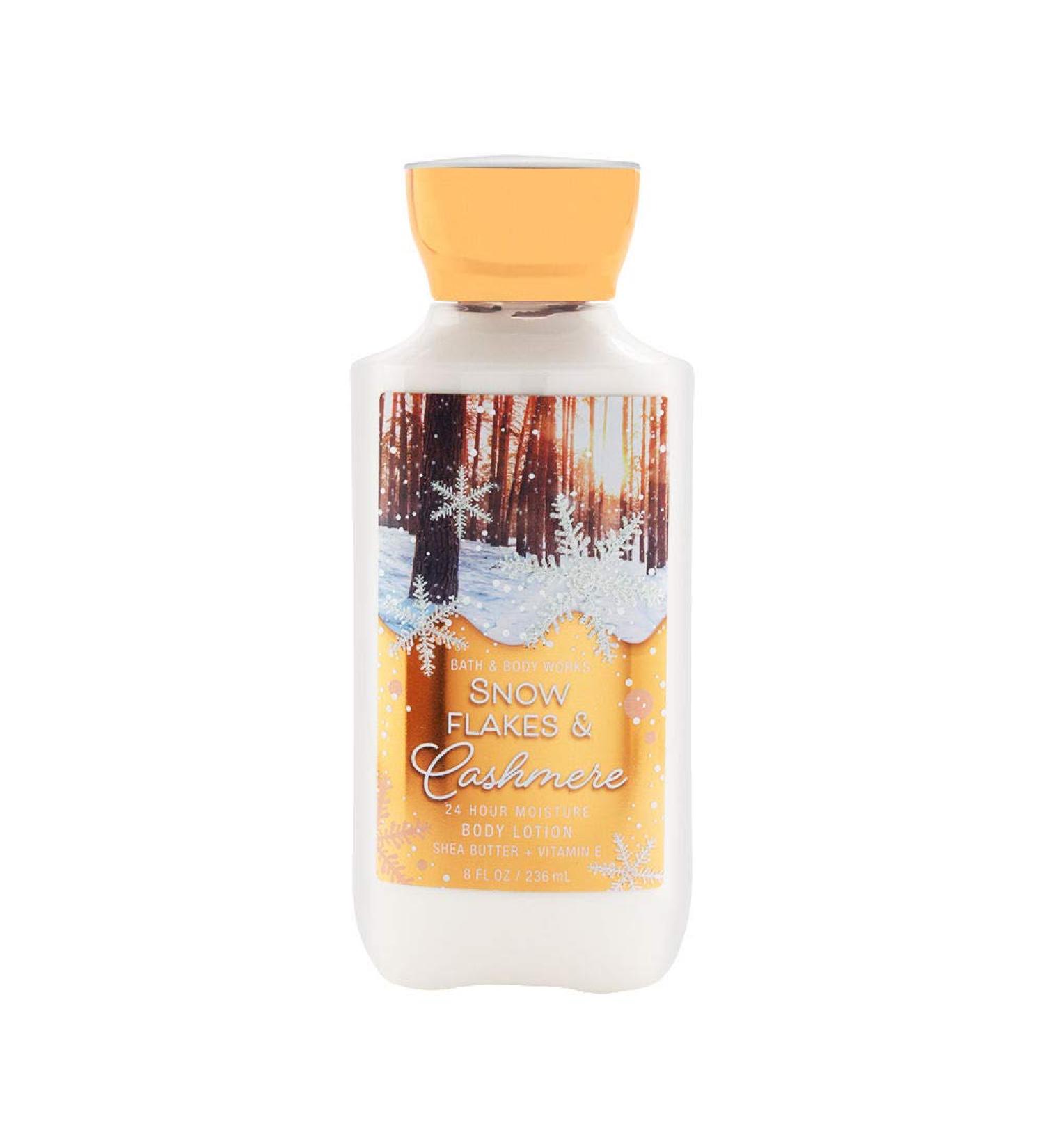 Bath & Body Works 24 Hr Moisture Body Lotion  Snow Flakes and Cashmere  8 Ounce Snow Flakes and Cashmere 8 Fl Oz (Pack of 1)