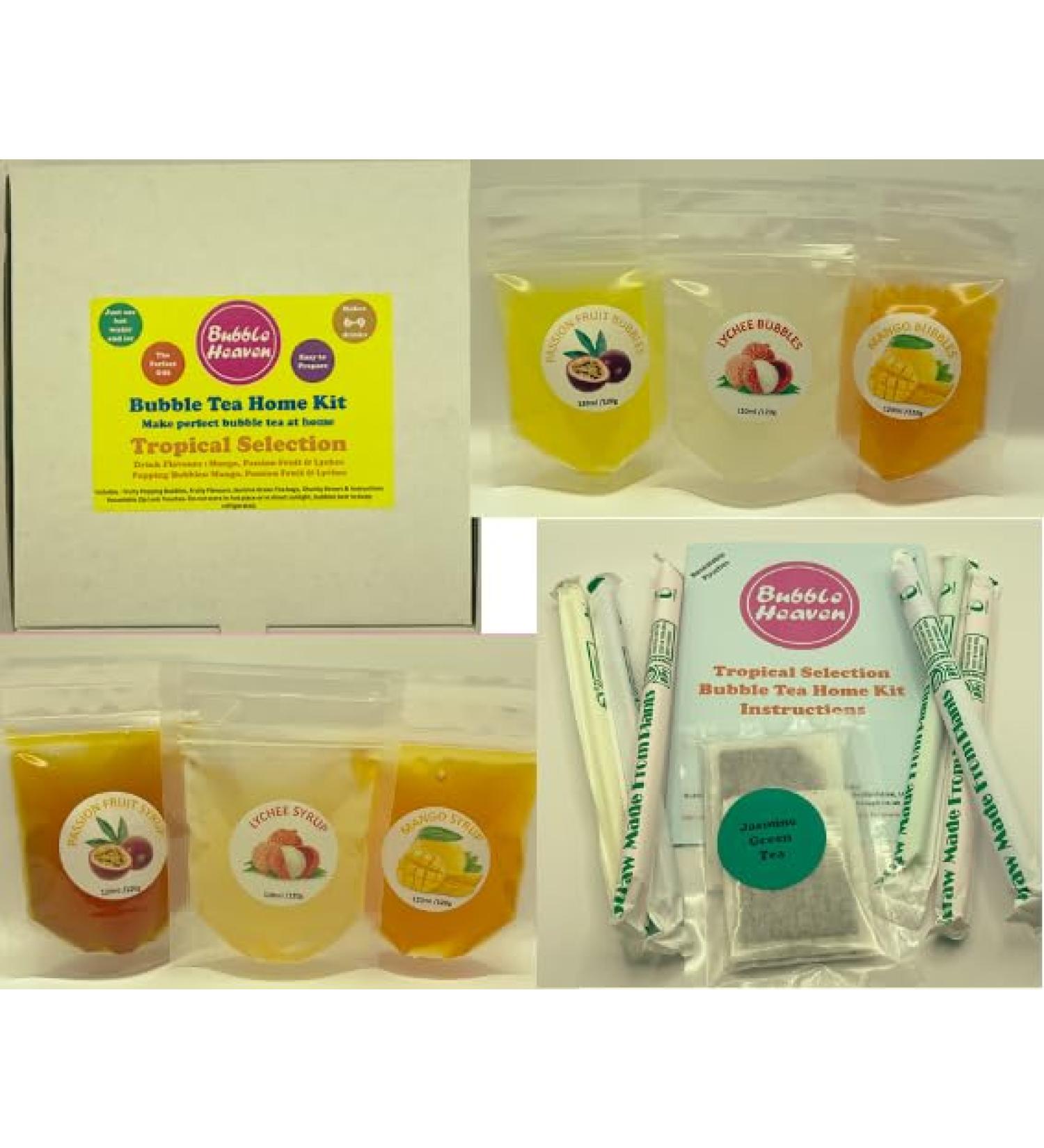 Bubble Heaven Fruity Tropical Boba Bubble Tea Kit - Make 6-9 Extra Large Drinks at Home | 1 Pack - Buy Online on SooperMarket.com