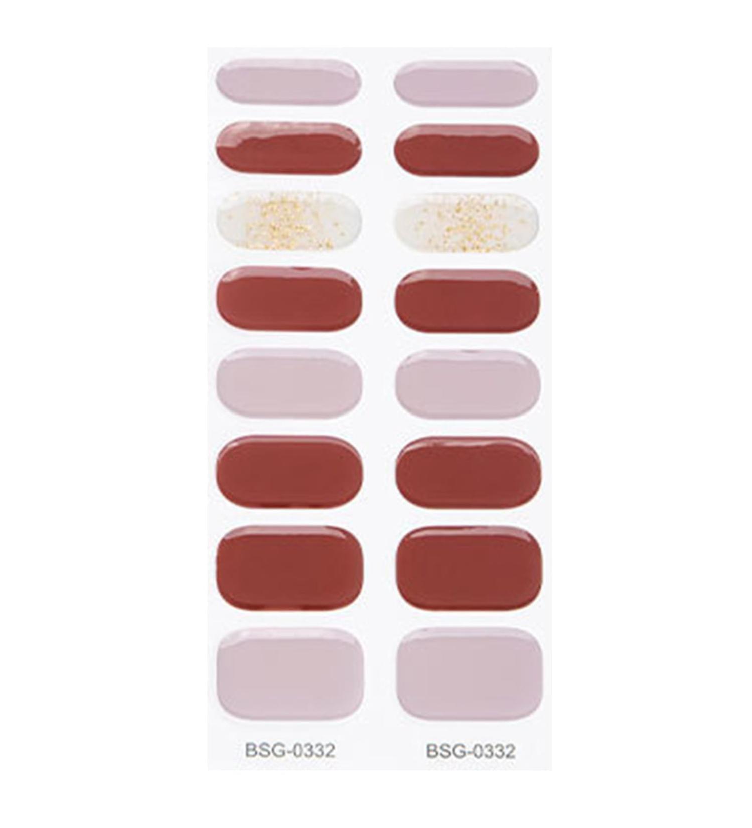 Semi Cured Gel Nail Polish Stickers Fashion Classical Nails Strips Waterproof Adhesive Full Wraps Gel Nail Art Stickers Semi Cured Gel Nail Strips Starter Kits BSG0332 - Buy Online on SooperMarket.com