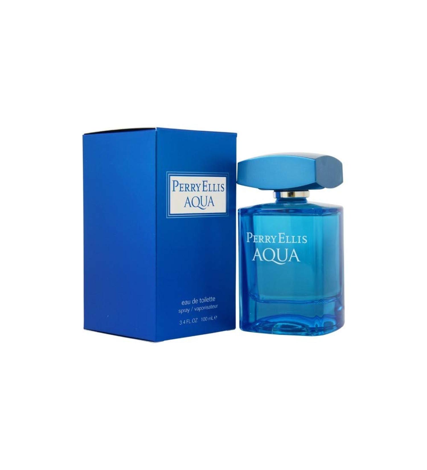 Perry Ellis Aqua Eau de Toilette Spray for Men 3.4 Ounce (Pack of 3)