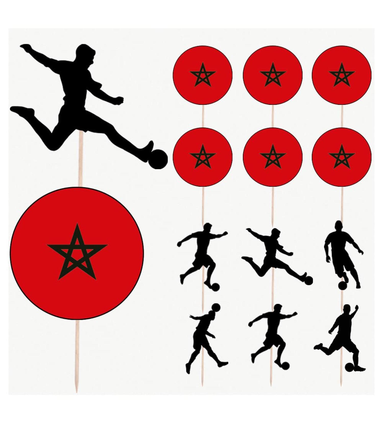 Morocco Football Silhouette Flag Mix Party Food & Cupcakes Picks Decorations Toppers (pack of 14) - Buy Online on SooperMarket.com