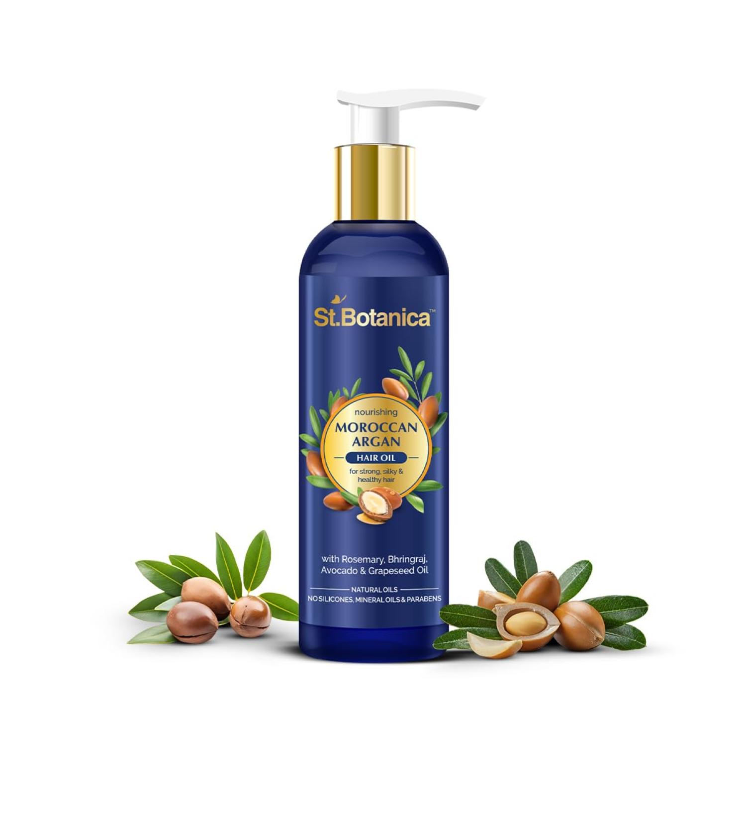 StBotanica Moroccan Argan Hair Oil - Pure Argan Jojoba & Essential Oils | 200ml | International Shipping - Buy Online on SooperMarket.com