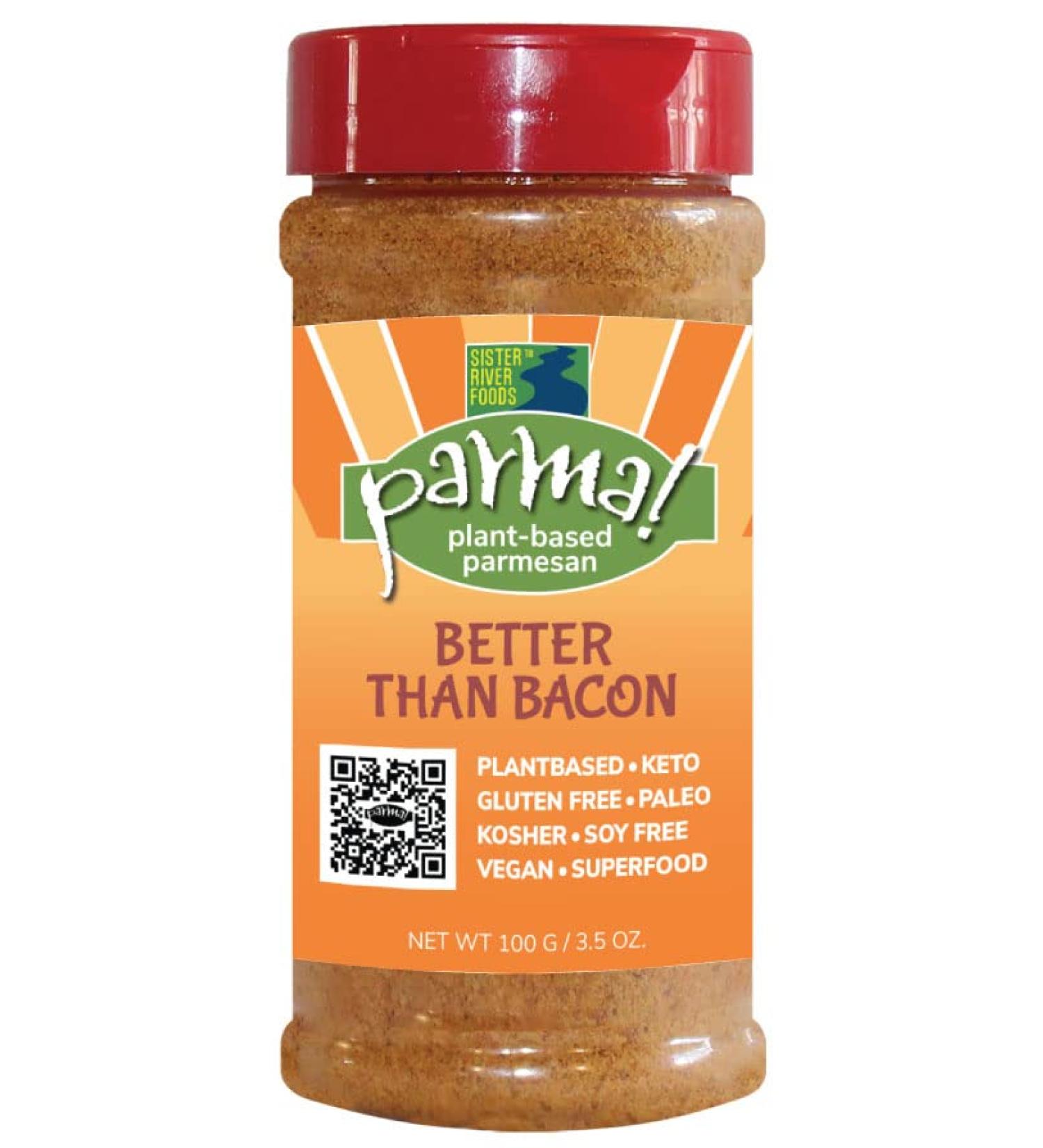 Parma! Vegan Parmesan: Bacon-Flavored Keto, Gluten-Free, Plant-Based Umami Cheese - 3.5oz - Buy Online on SooperMarket.com