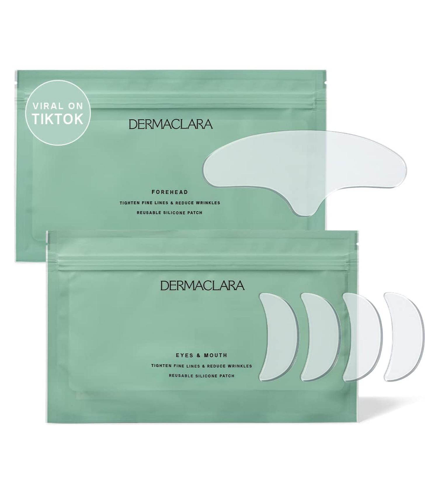 Dermaclara Silicone Face Patches for Wrinkles & Fine Lines | Anti-Wrinkle Treatment - Pregnancy Safe Skincare | Reusable Under Eye, Forehead & Face Wrinkle Patches - Buy Online on SooperMarket.com