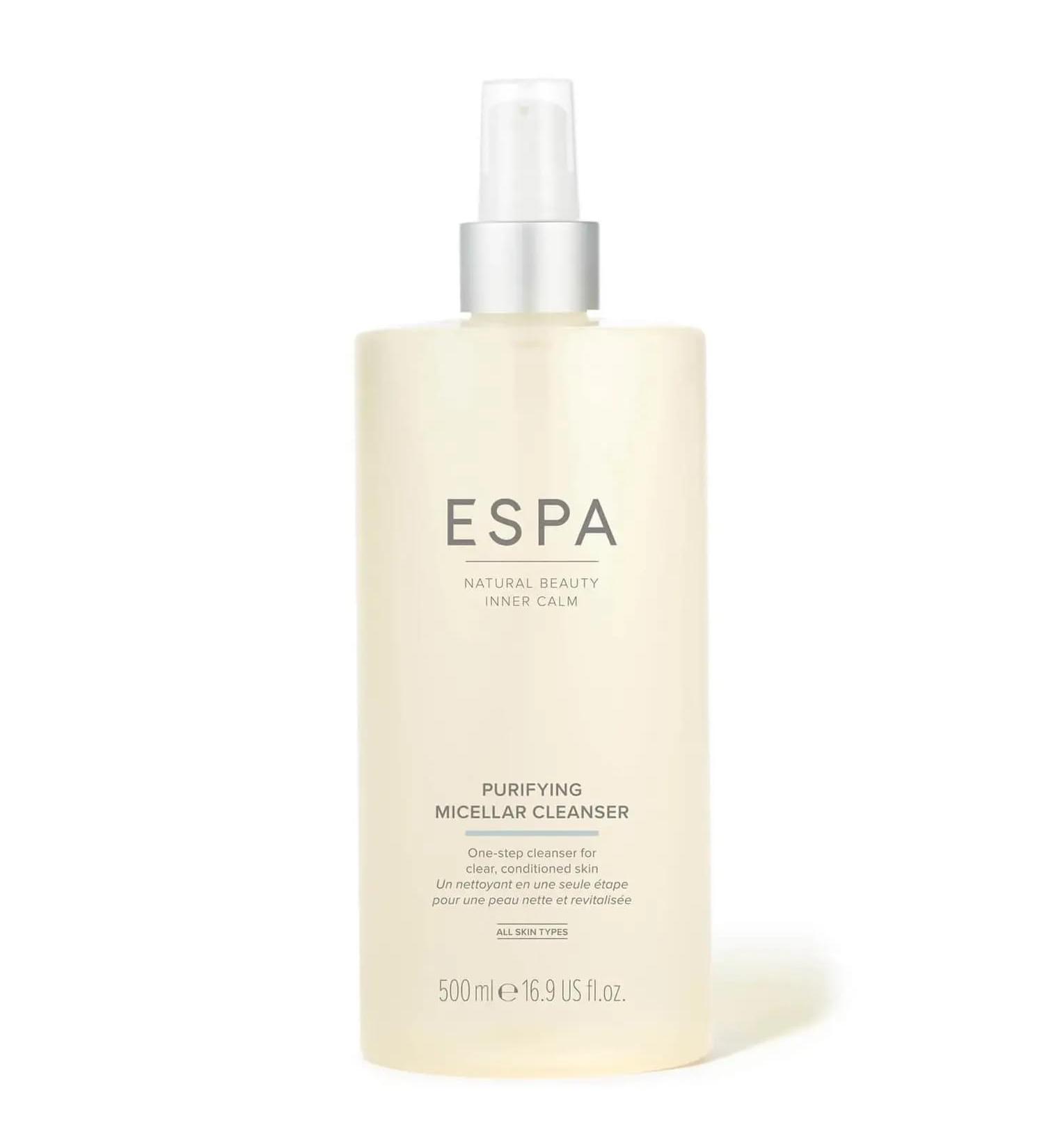 ESPA | Purifying Micellar Cleanser | Supersize | 500ml |Hyaluronic Acid | Gentle Non-Rinse Cleanser